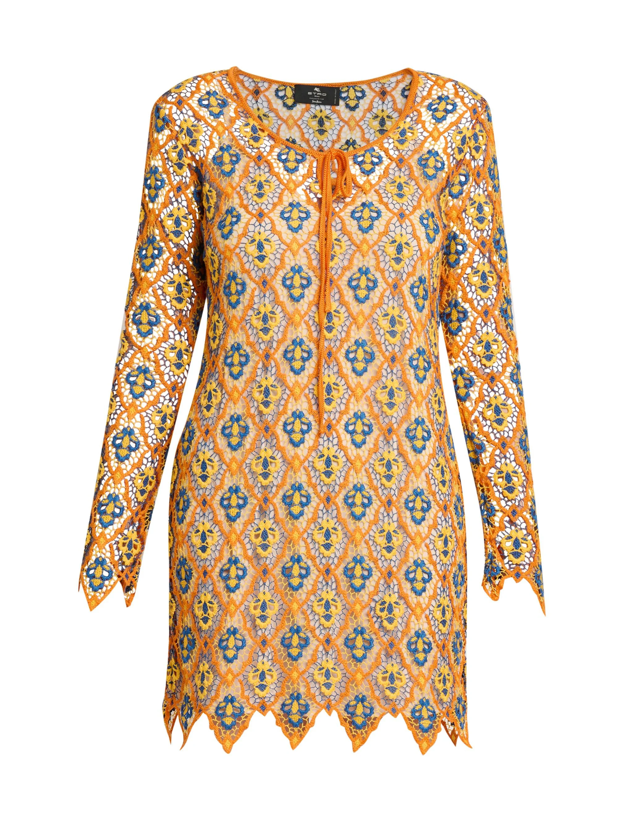 Women's Crocheted Minidress - Arancione - 1