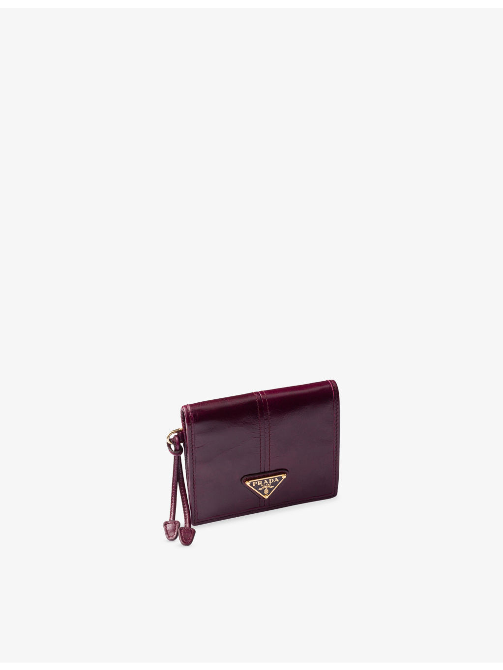 Triangle-Plaque Small Leather Wallet - 3
