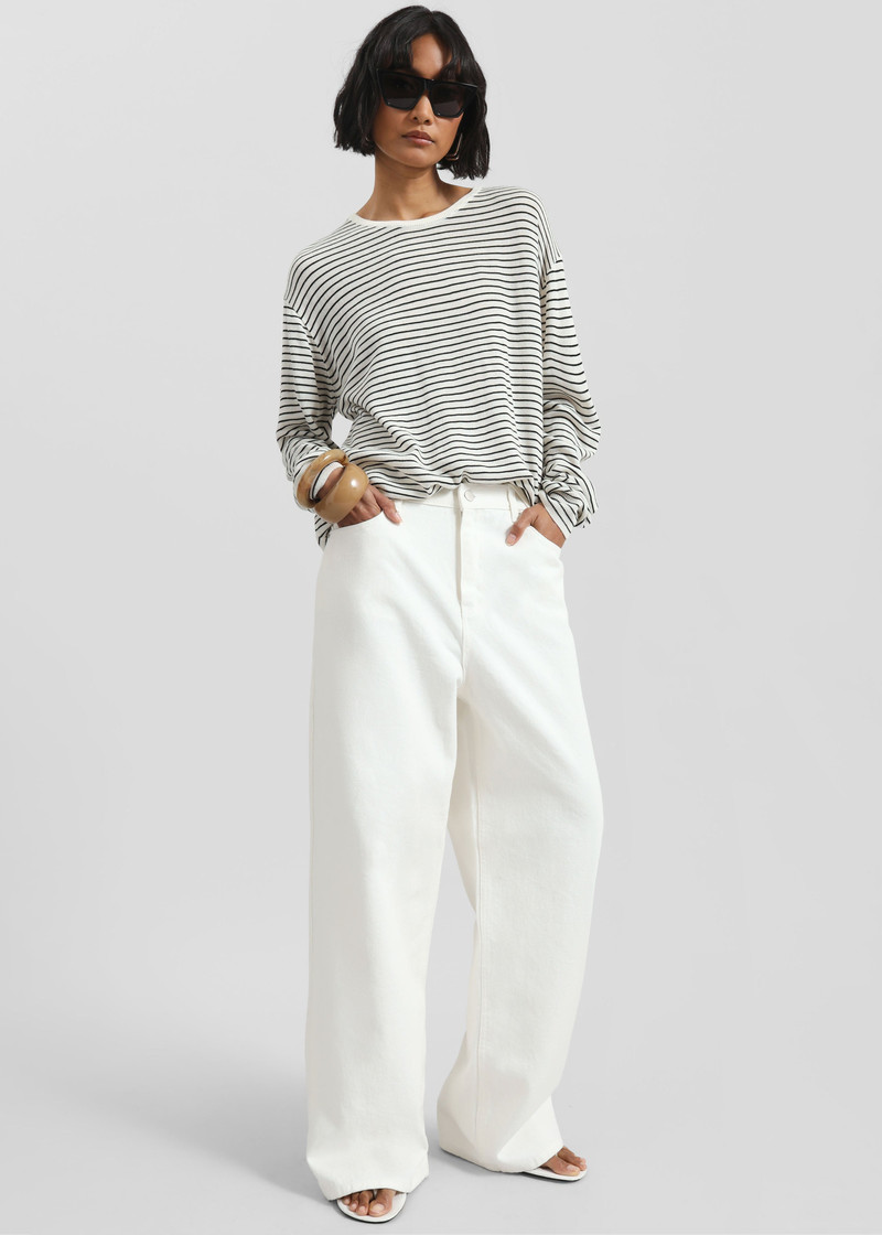 Iven Knit Pullover - White/Black Stripe 5