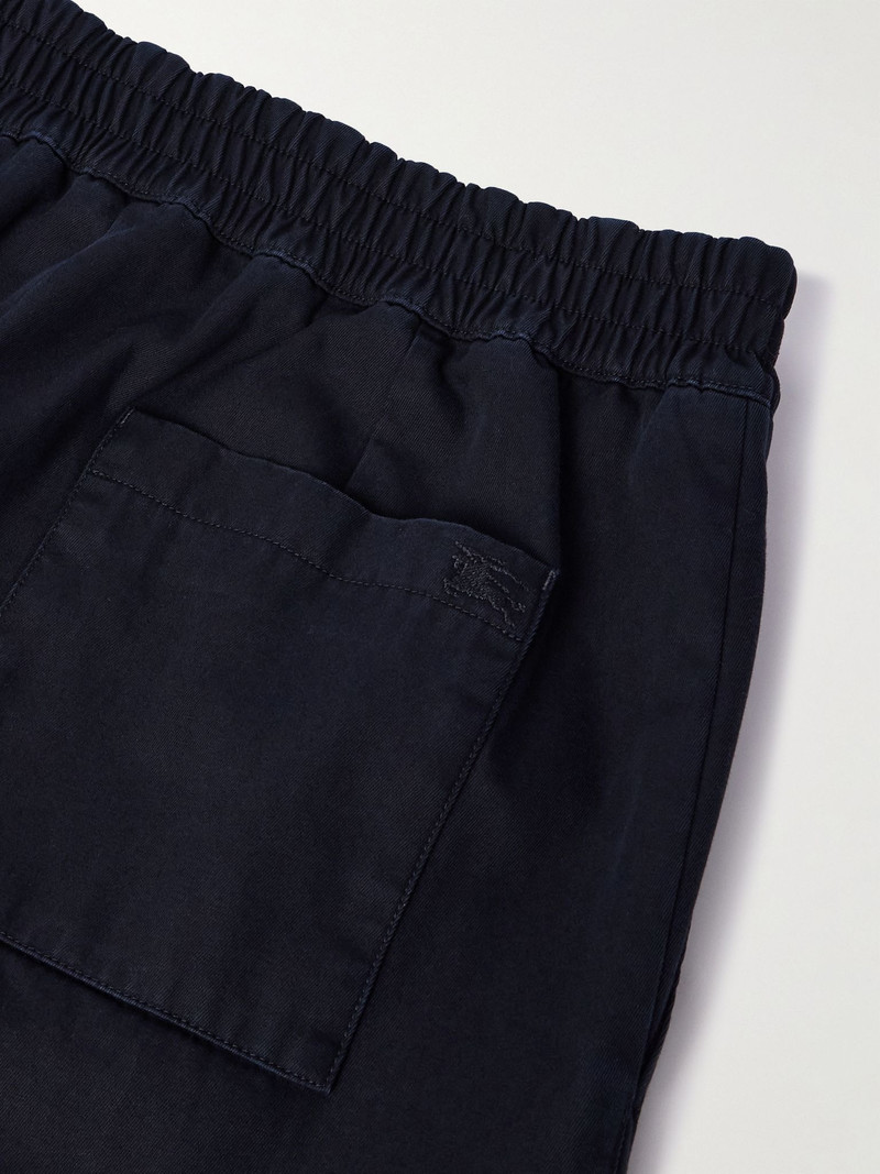 Straight-Leg Cotton-Twill Trousers Navy 5
