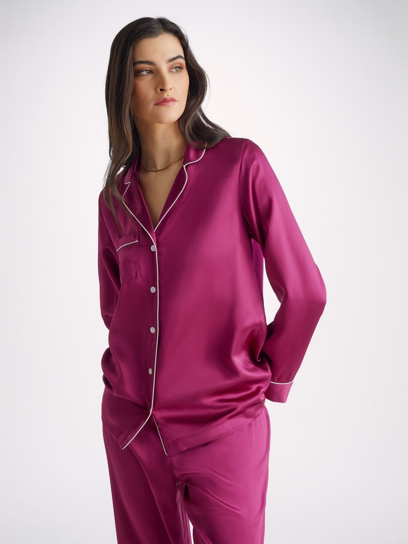 Women's Pyjamas Bailey Silk Satin Berry - 2