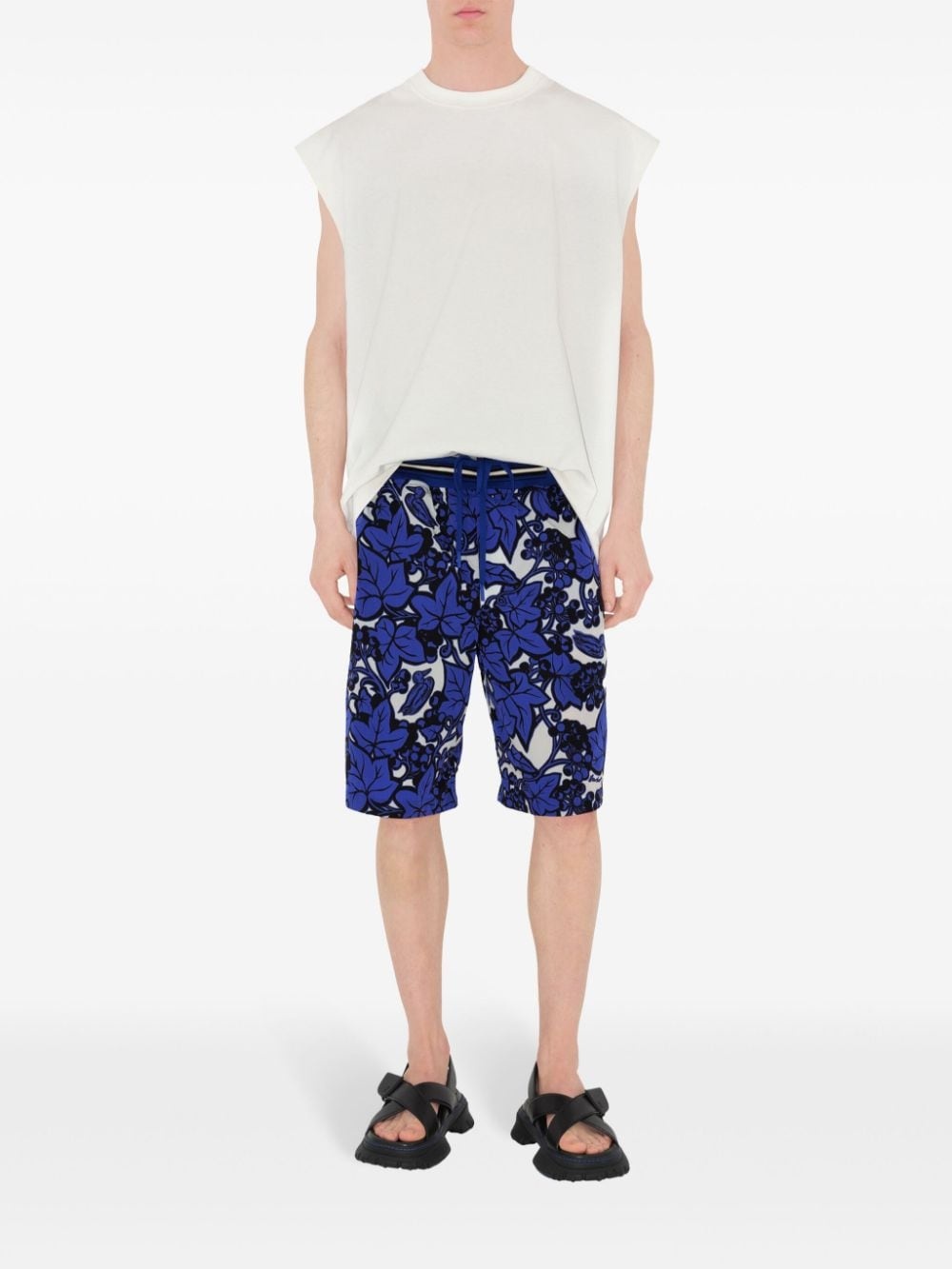 EKD-appliquÃ© leaf-print shorts - 2