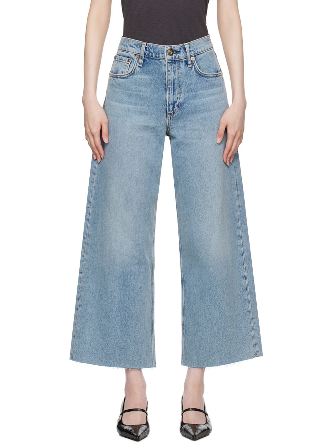 Blue Andi Ankle Wide-Leg Jeans - 1