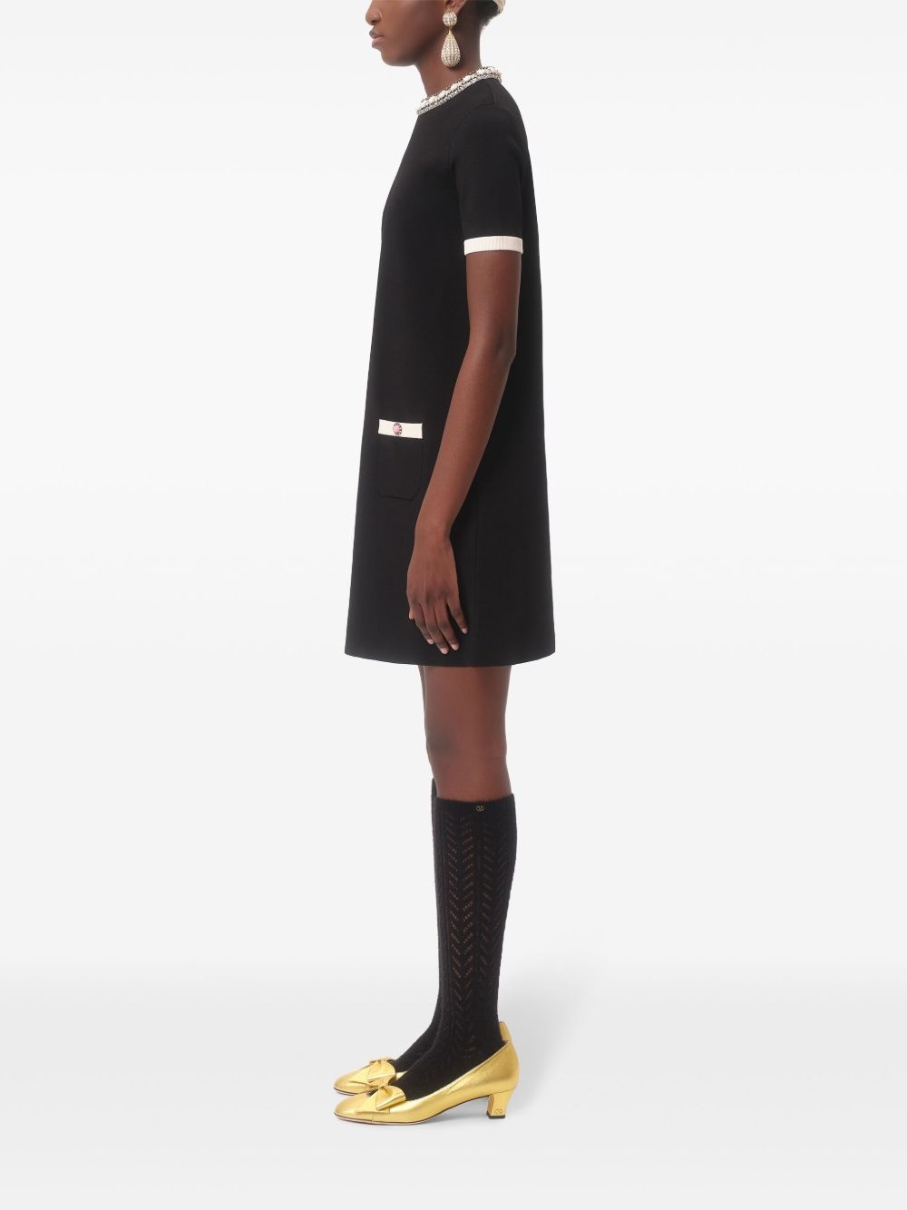 embroidered mini dress - 5