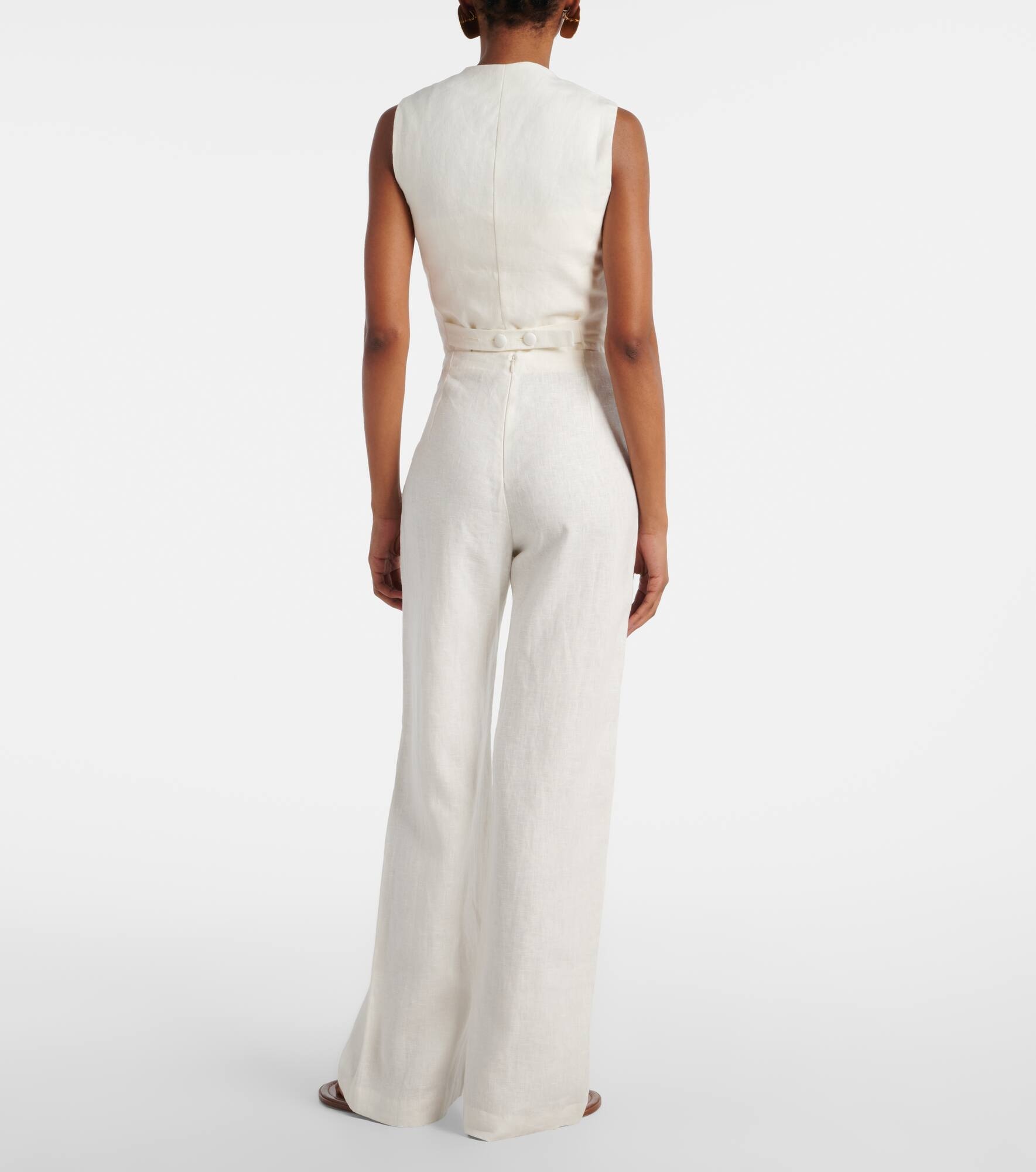 Ilride high-rise linen wide-leg pants - 3