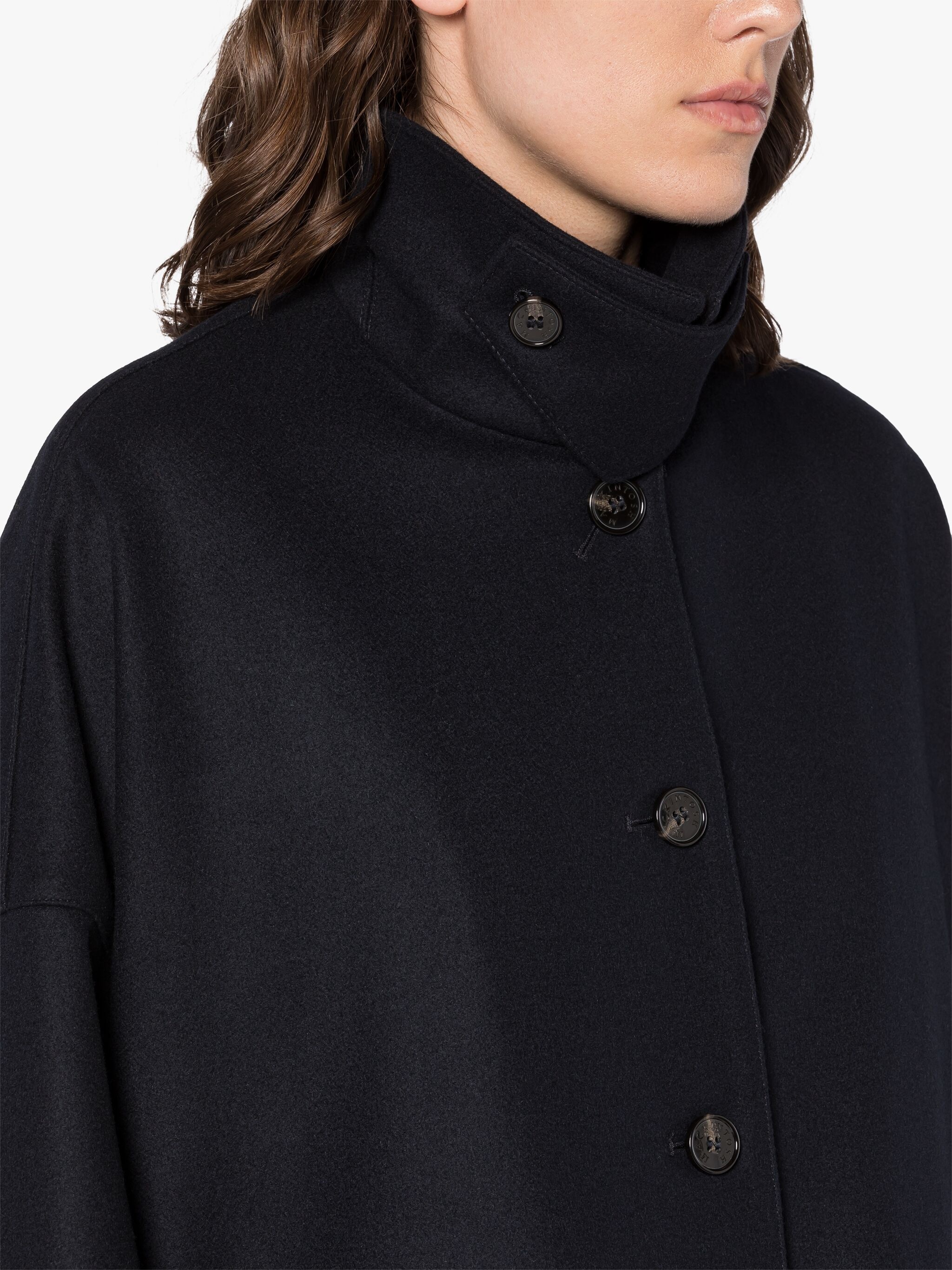 HUMBIE NAVY WOOL OVERCOAT - 5