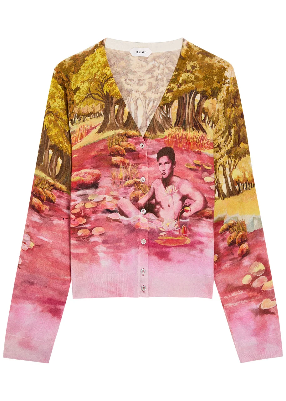 Versace Printed Silk Cardigan - 1
