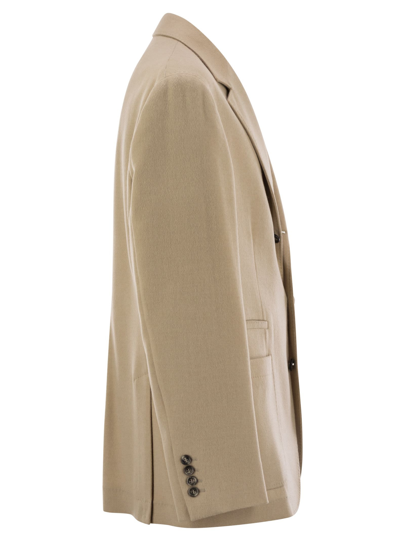 Brunello Cucinelli Men Camel Jacket With Patch Pockets - 3