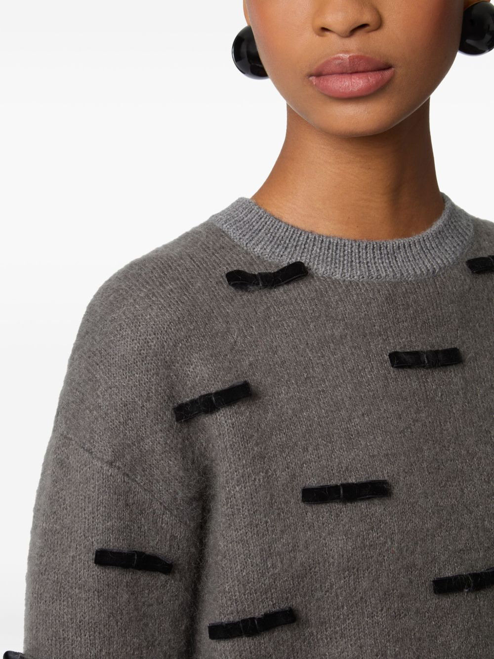 bow-embellished mohair sweater - 5