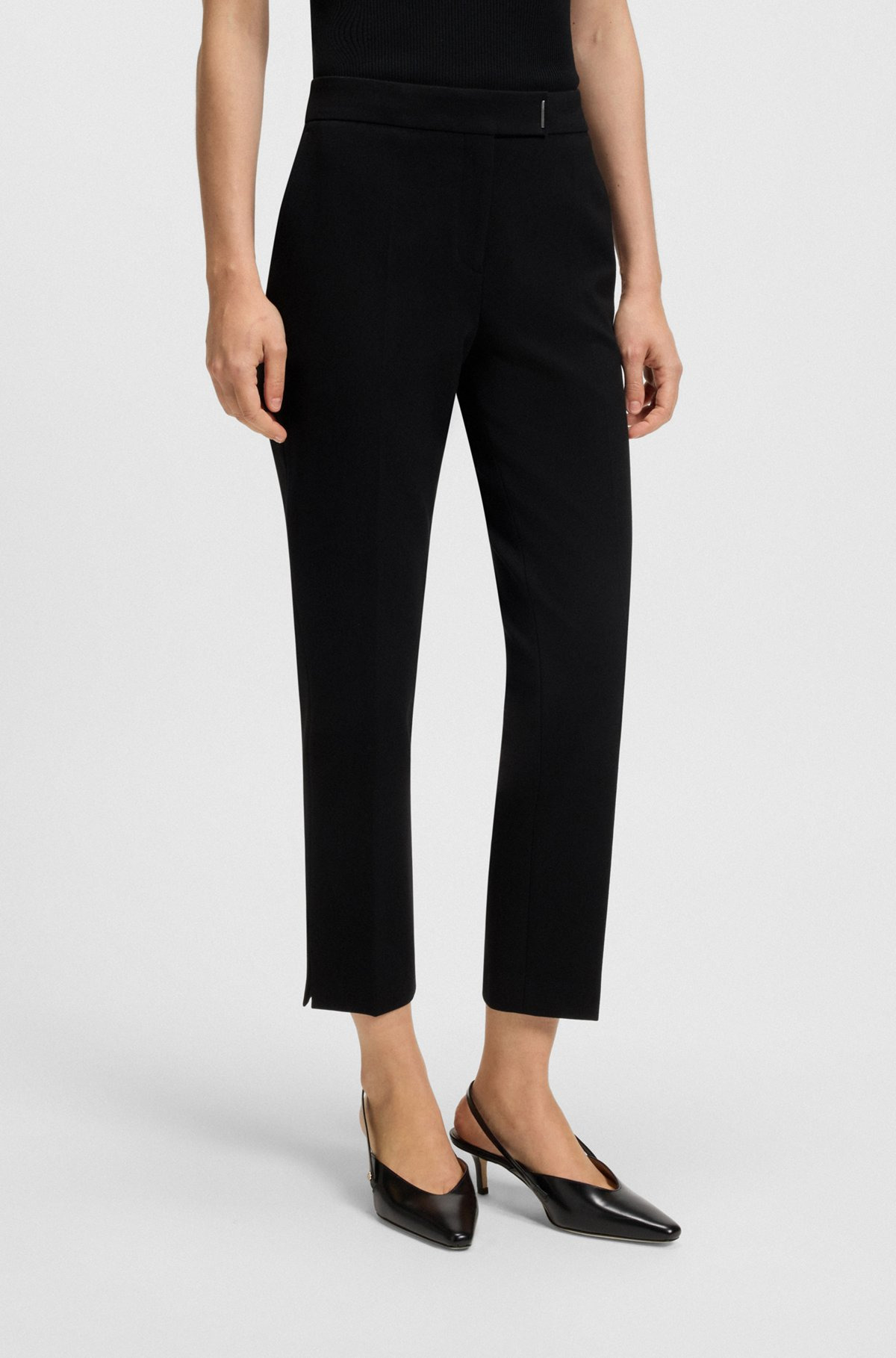 SLIM-FIT PANTS IN MICRO-STRUCTURED STRETCH FABRIC - 2