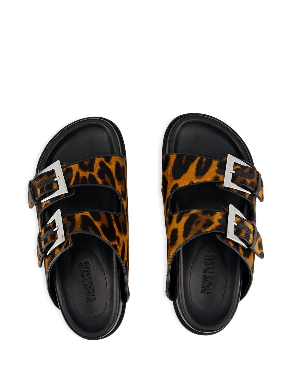 leopard-print flat sandals - 4