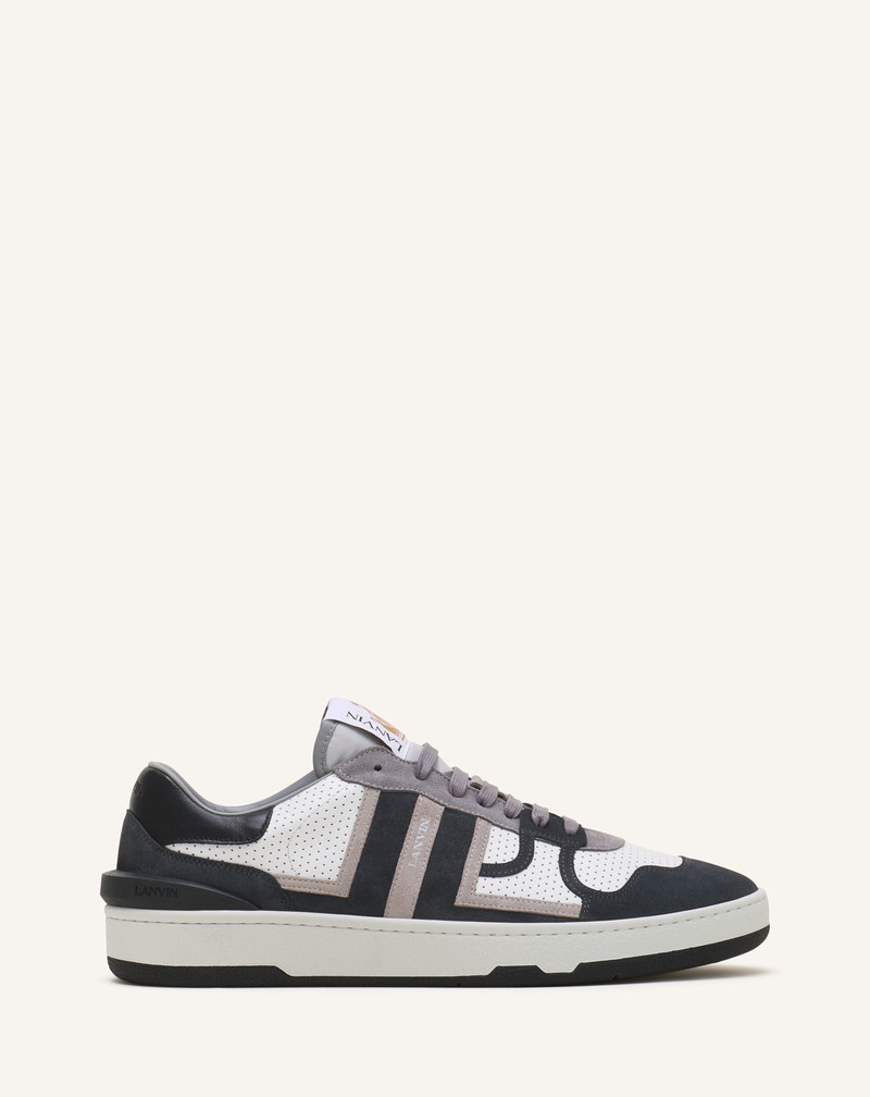 BLACK CLAY SNEAKERS IN PERFORATED LEATHER AND SUEDE 1