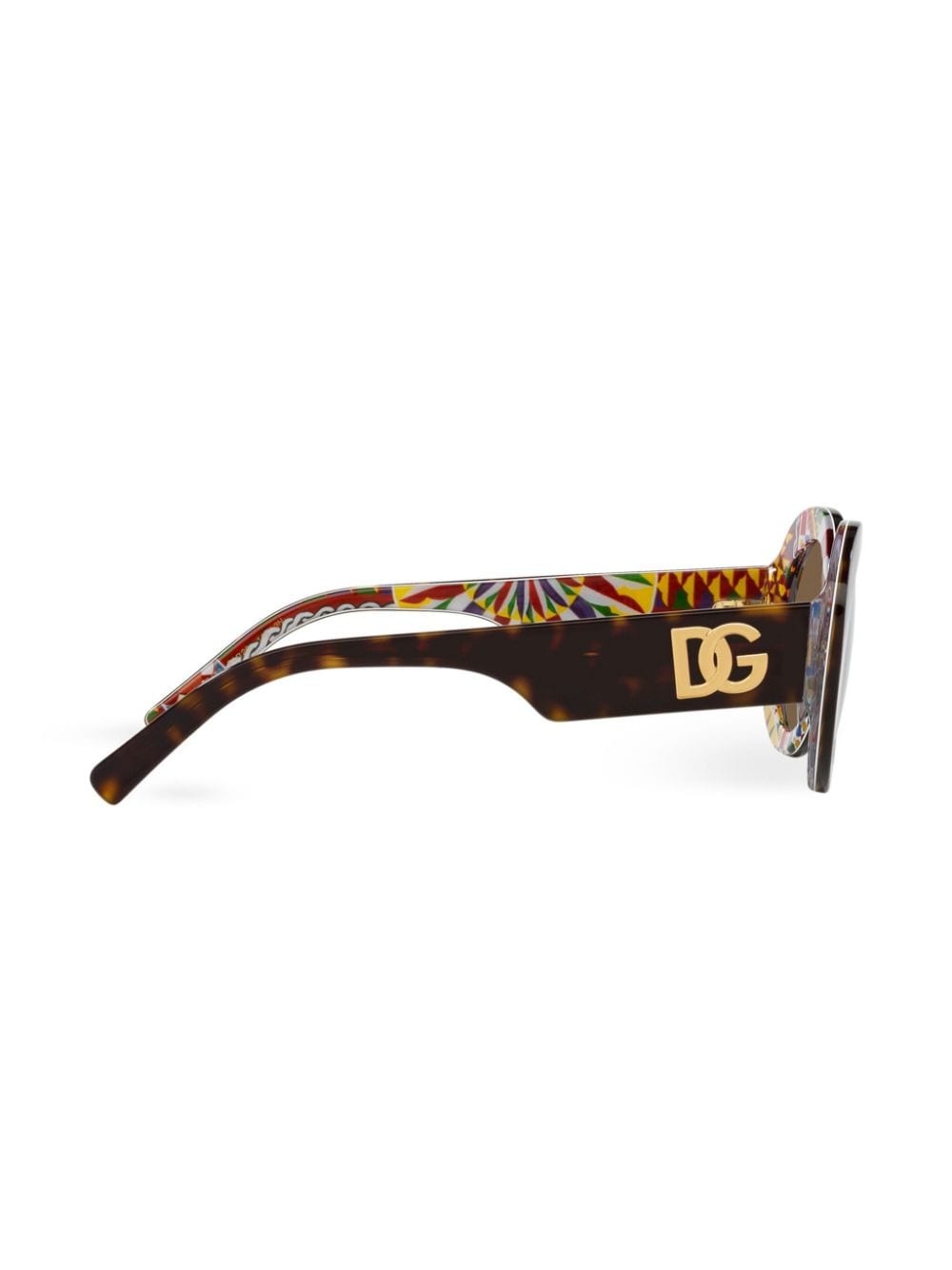 tortoiseshell-effect round-frame sunglasses - 5