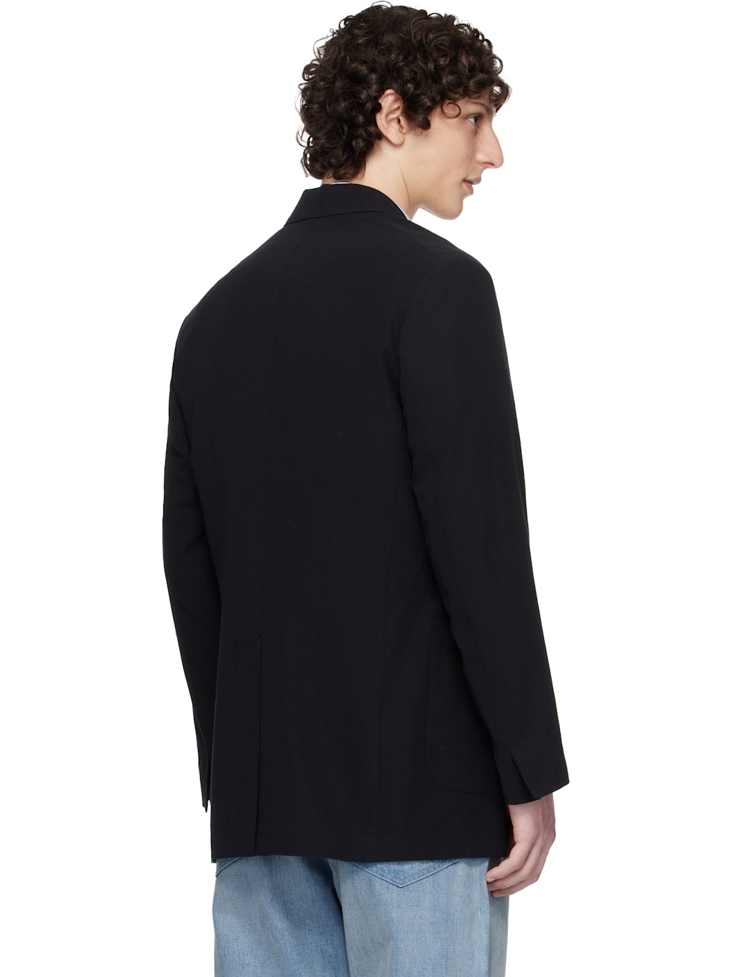 Black Light Cotton Wool Viyella Blazer - 3