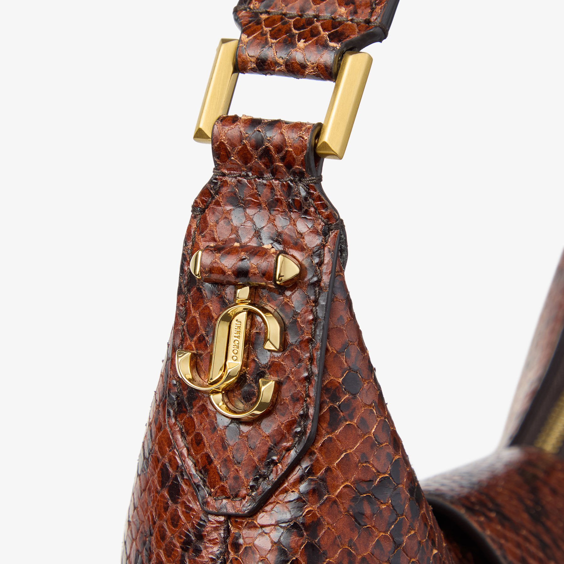 Bar Hobo S
Cognac Kigali Snake Printed Leather Shoulder Bag - 4