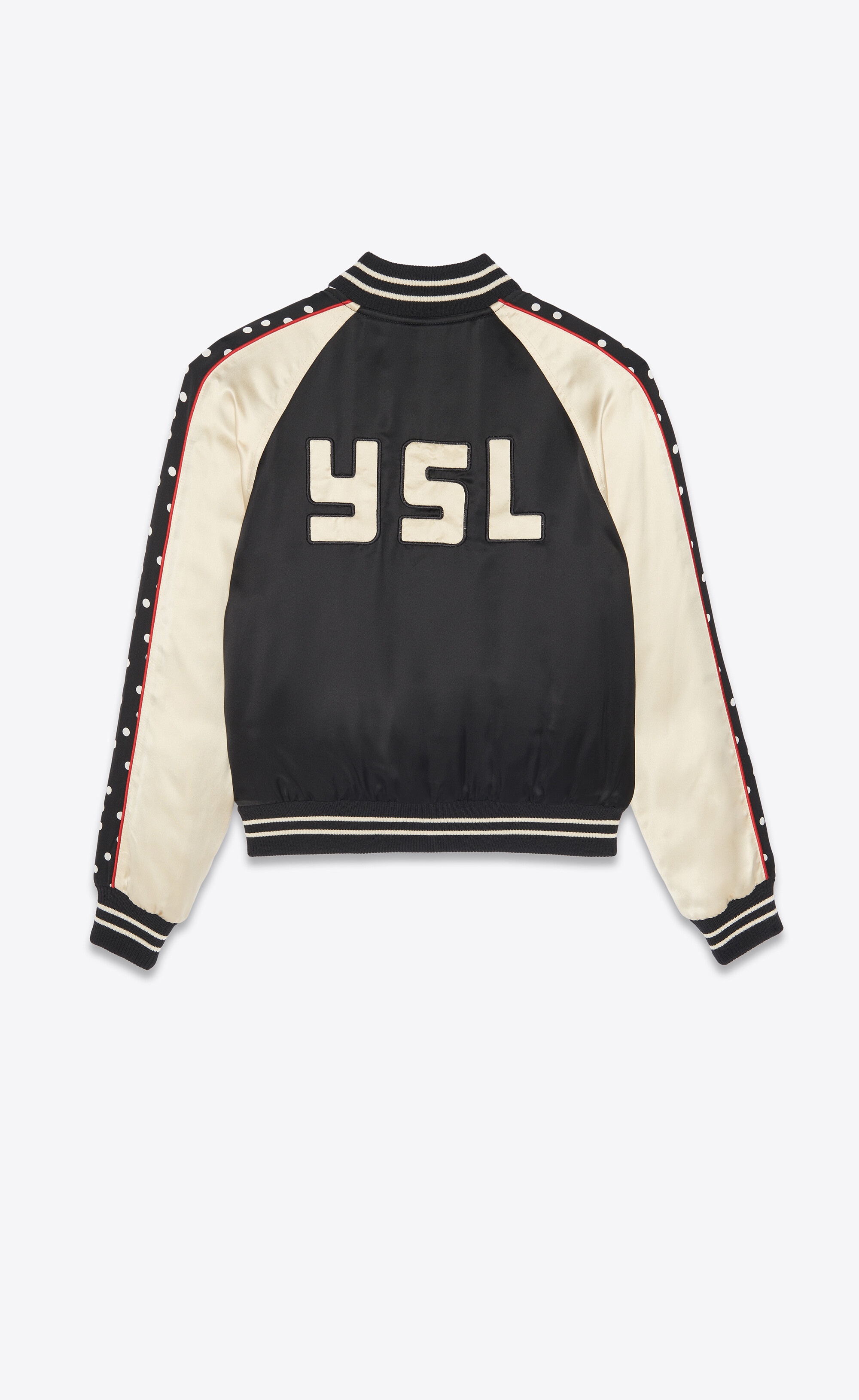 ysl teddy jacket in satin - 2