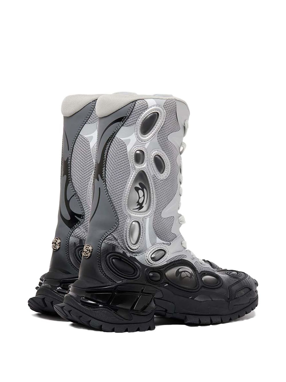 mesh panelled lace-up boots - 3
