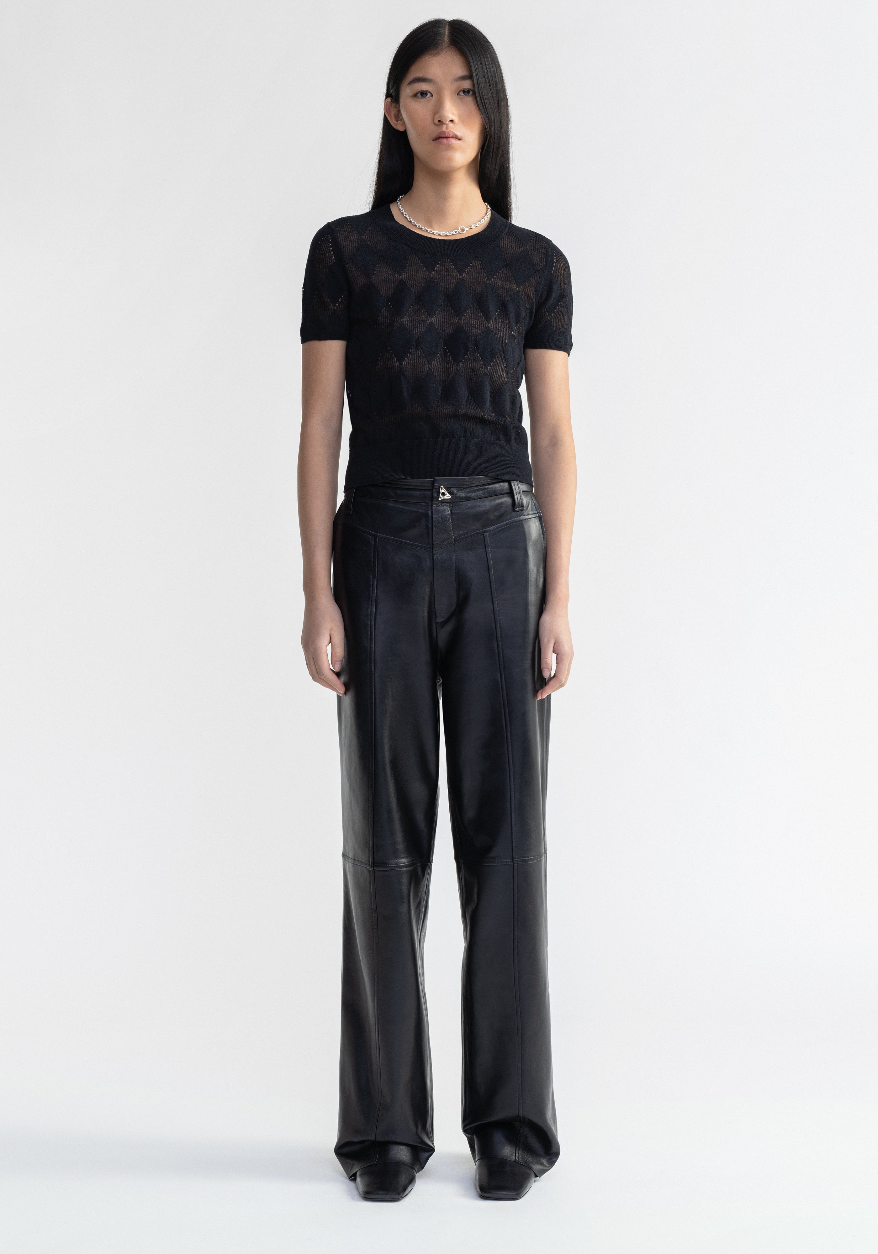 SONIA
Diamond knit short sleeved top - 3