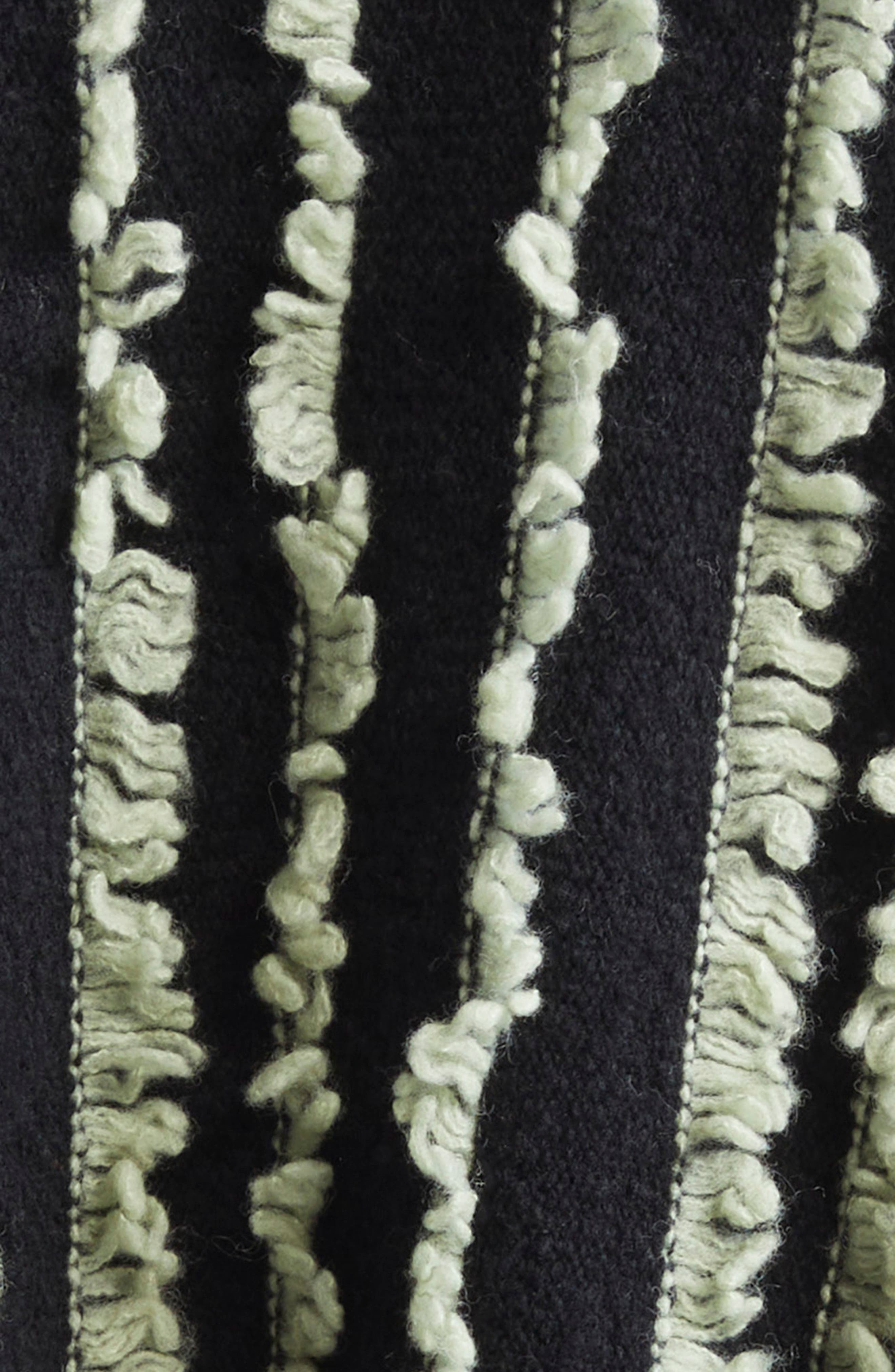 ZANKOV Joseph Fringe Stripe Merino Wool V-Neck Cardigan in Sage/Black Multi at Nordstrom - 6