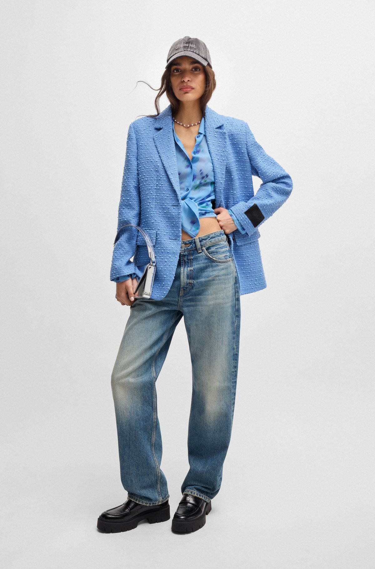 RELAXED-FIT JACKET IN TEXTURED BOUCLÉ - 3