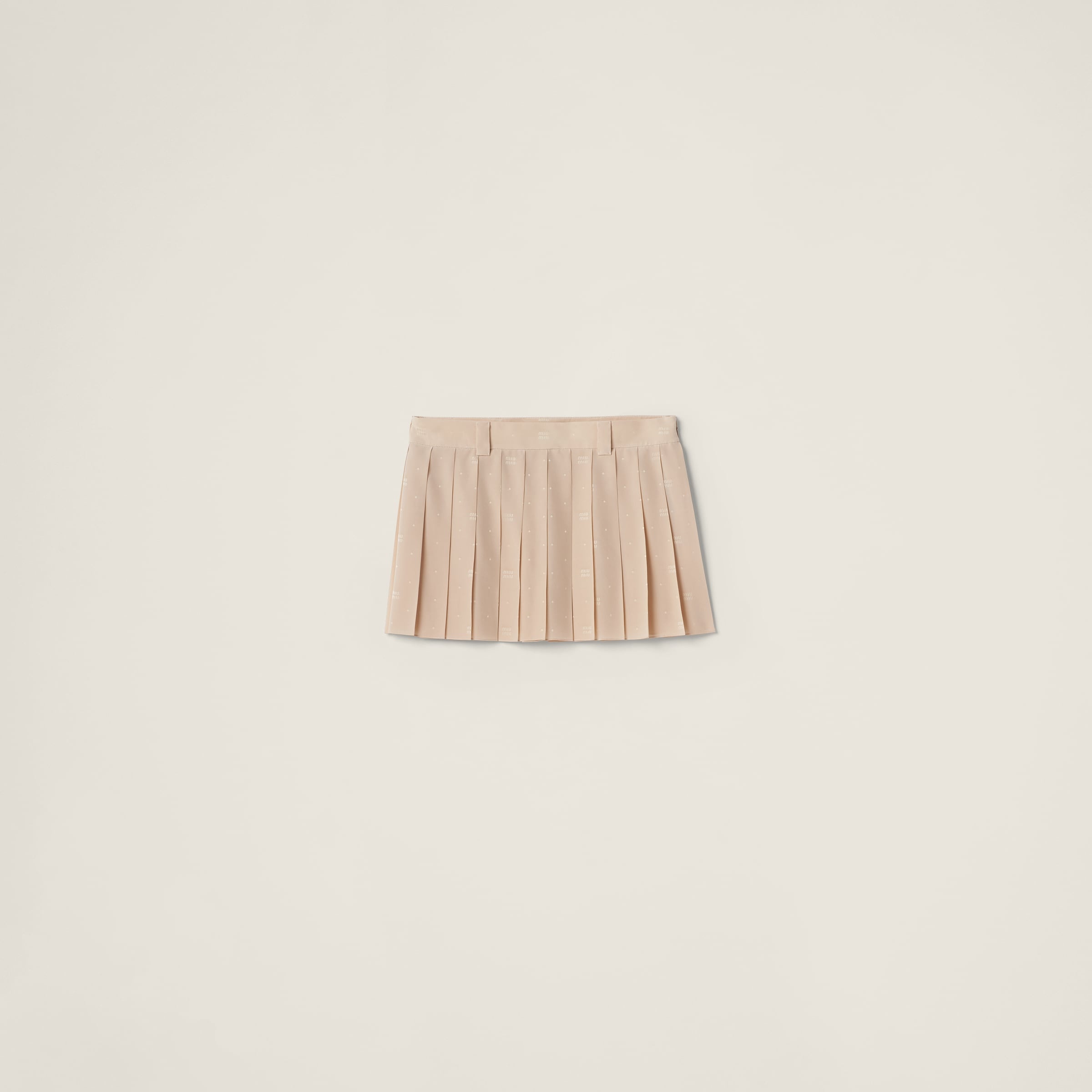 Crepe de chine pleated mini-skirt - 1