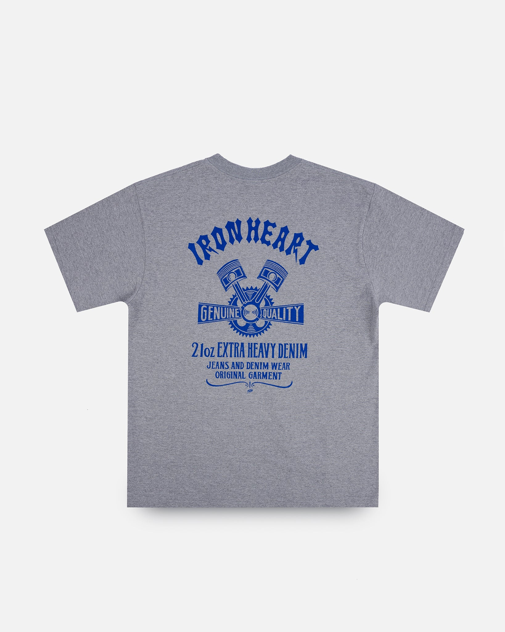 IHT-2403-GRY 7.5oz Printed Loopwheel Crew Neck T-Shirt - Gray - 5
