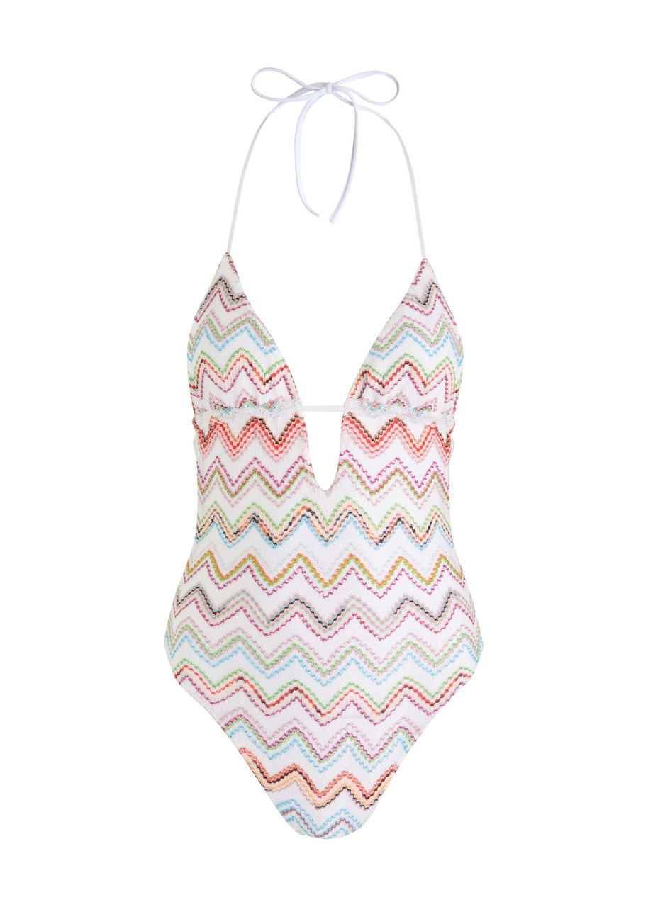 Missoni Zigzag Intarsia Metallic-knit Swimsuit - 1