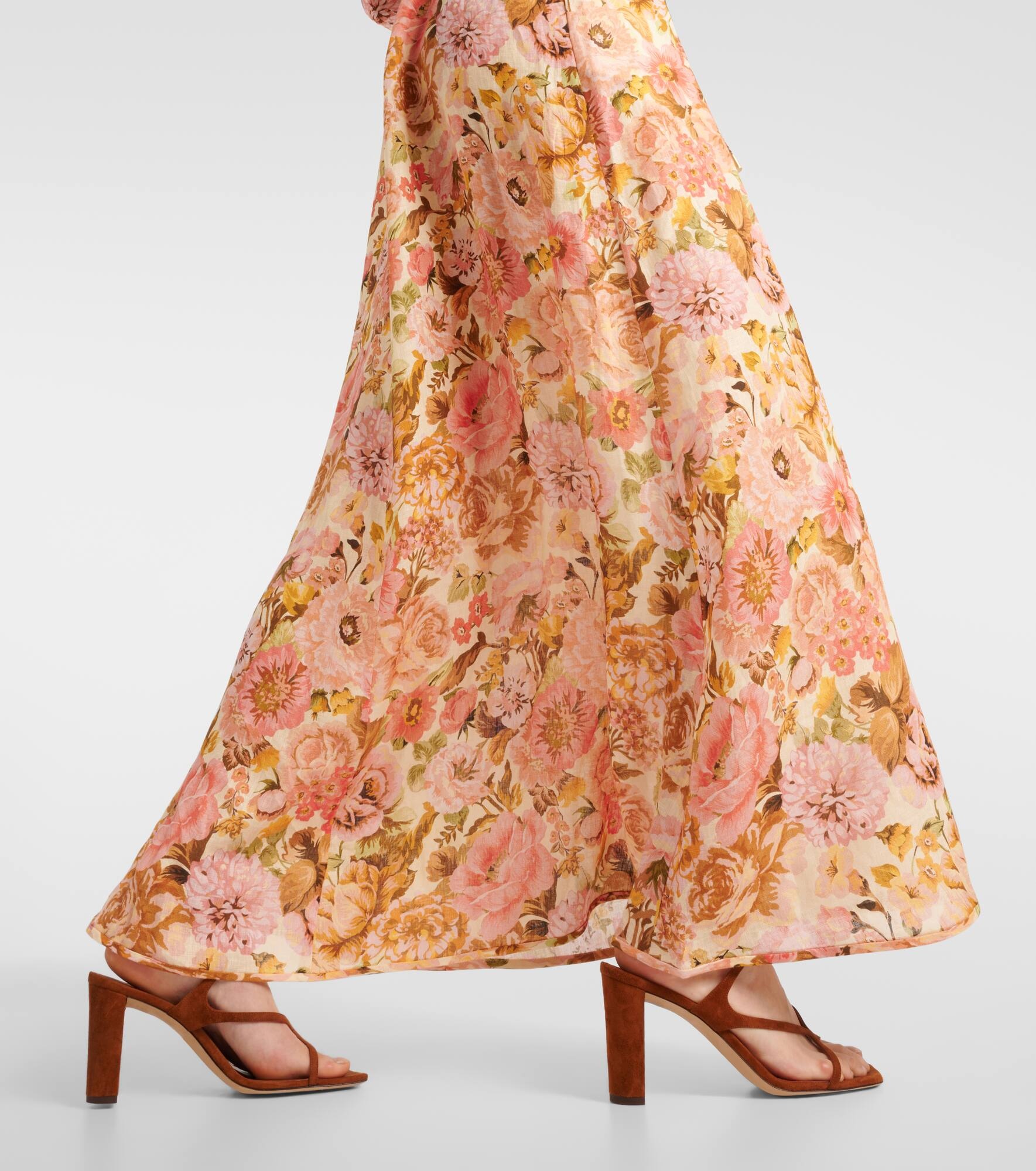 Floral linen maxi dress - 6