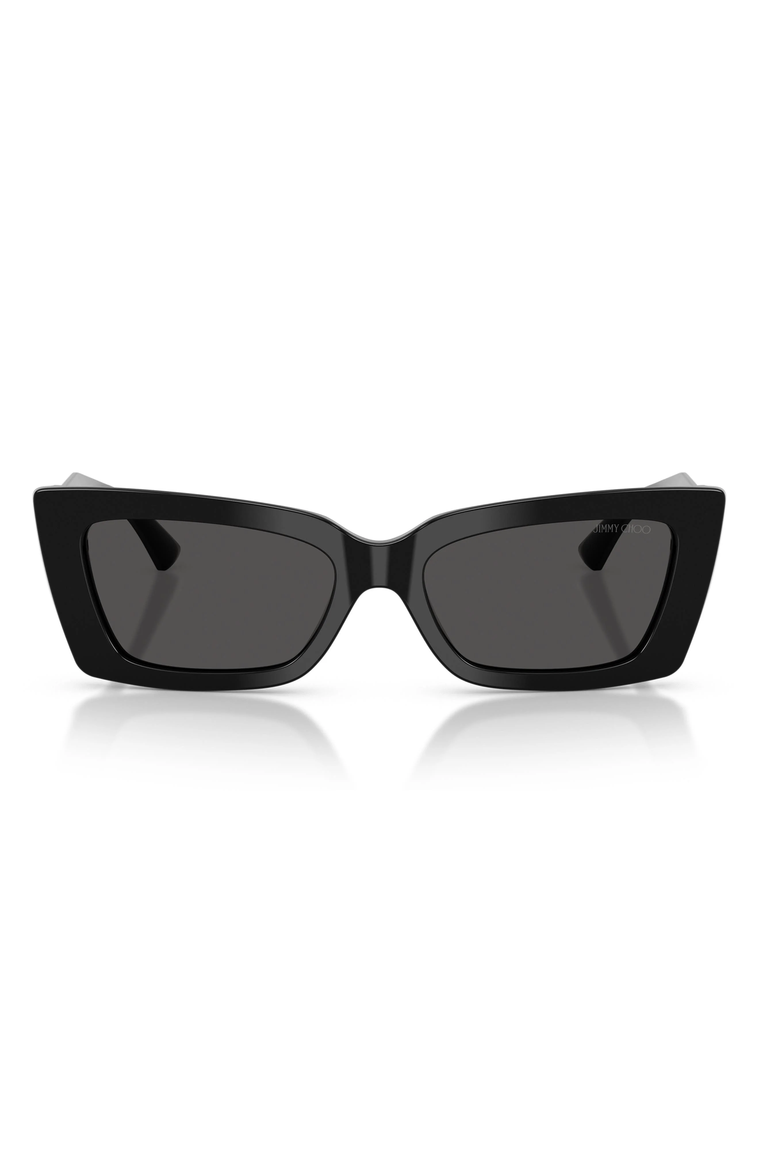 Jimmy Choo 54mm Cat Eye Sunglasses in Black /Dark Grey at Nordstrom - 1