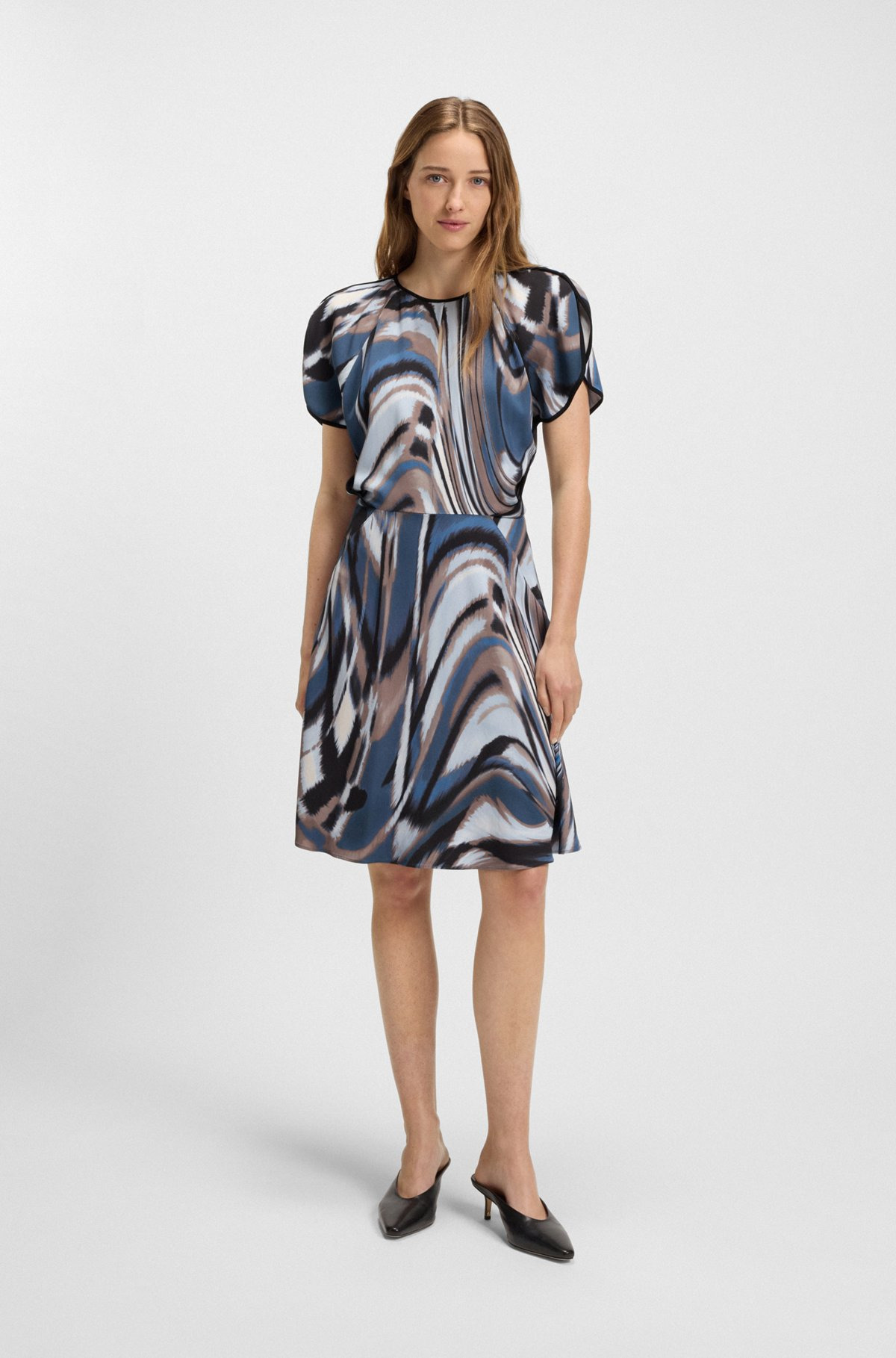 SATIN DRESS WITH SWIRL PRINT - 3