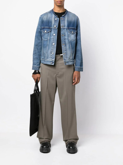 Maison Margiela round-neck detail denim jacket outlook