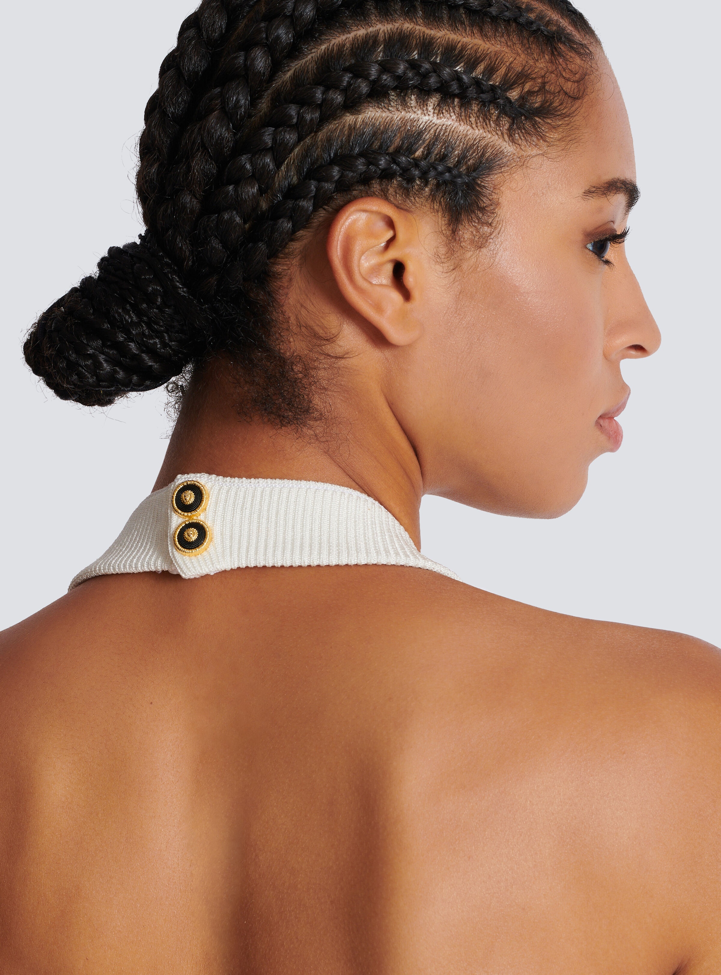 Ribbed knit halterneck top - 8