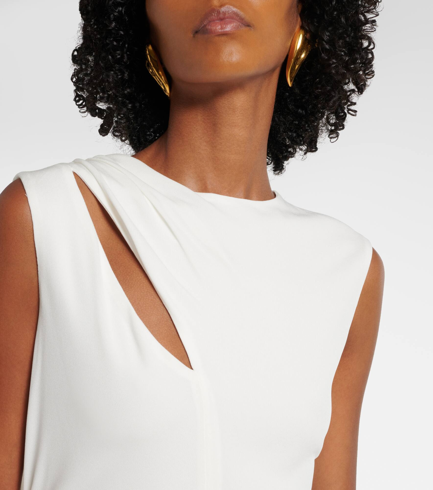 Cutout crepe jersey midi dress - 4