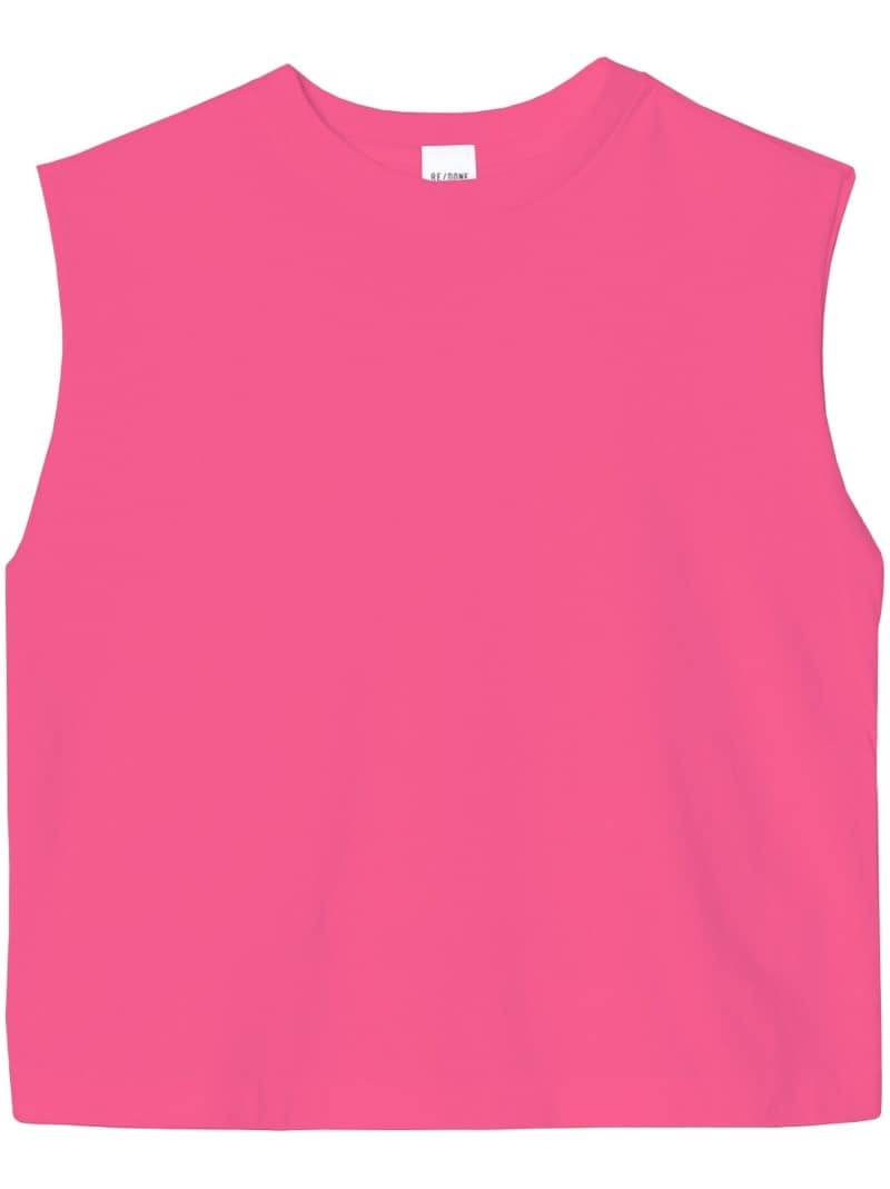 round-neck cropped tank top - 1