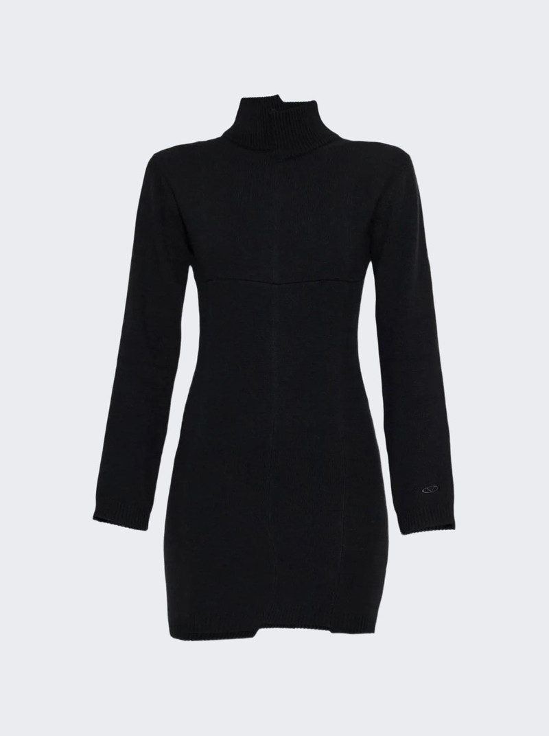 Cut-up Knitted Mini Dress Black 1