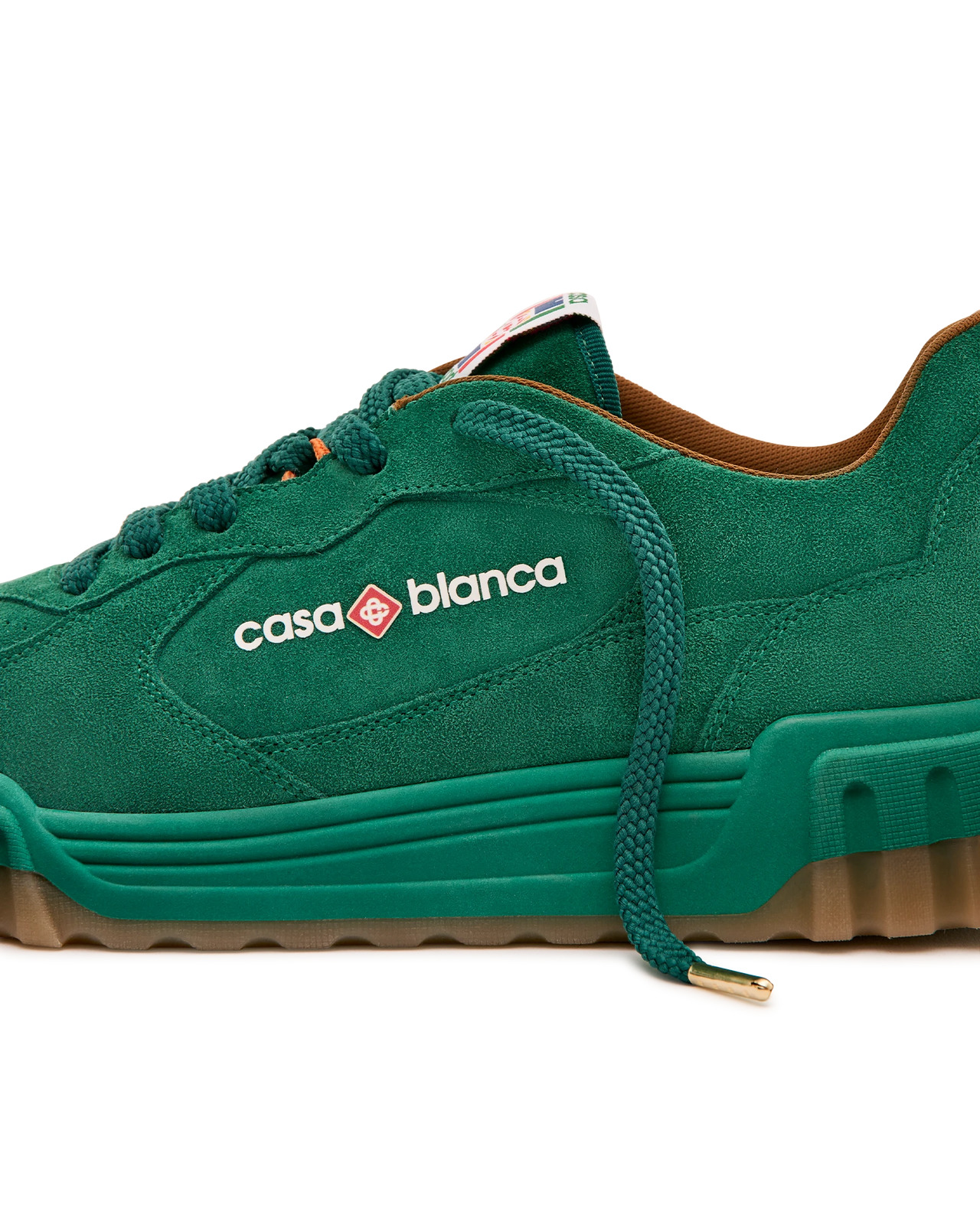 Women's Green Suede Court Sneaker | Casablanca Paris - 9