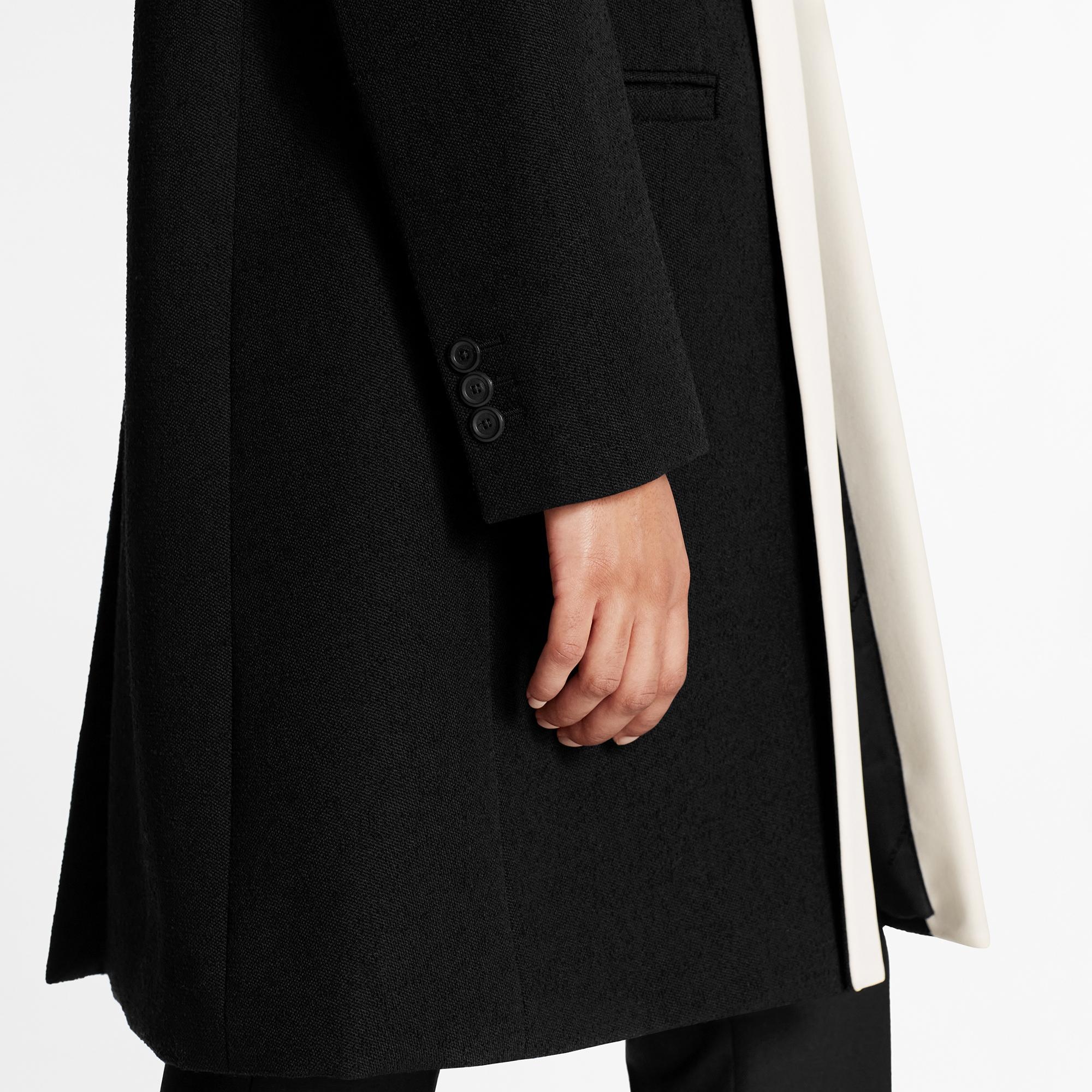 Contrast Collar Tailored Coat  - 5