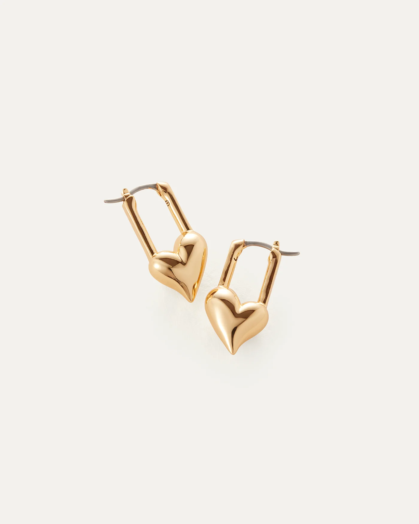 Padlock Heart Huggie Earrings - 1