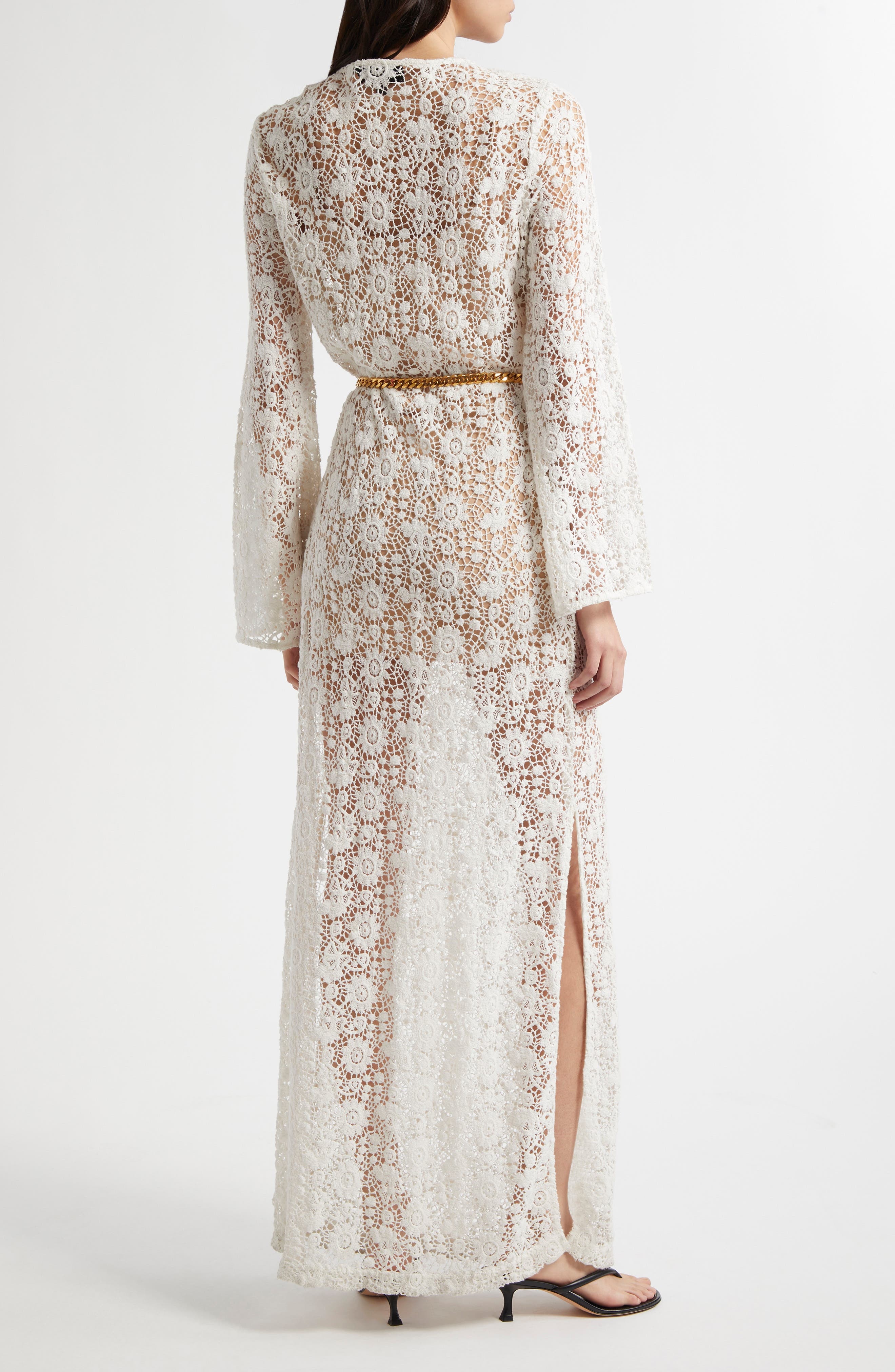 Nili Lotan Della Lace Long Sleeve Midi Dress in Ivory at Nordstrom - 2