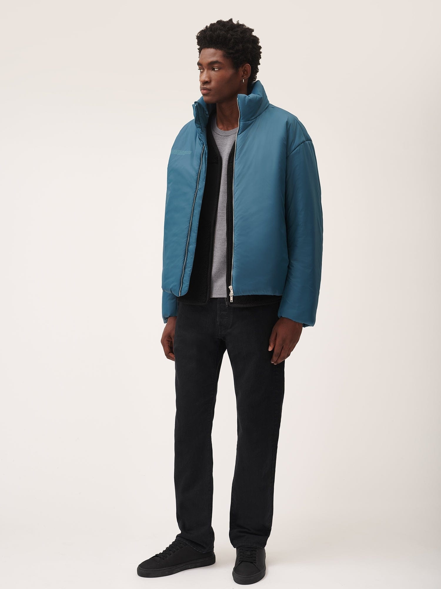 Mens Flower-Warmth Puffer Jacket - Storm Blue - 4