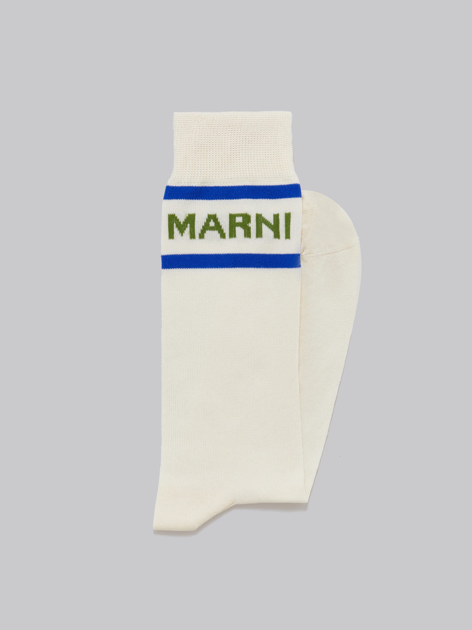 CREAM SOCKS WITH LOGO CUFFS - 2