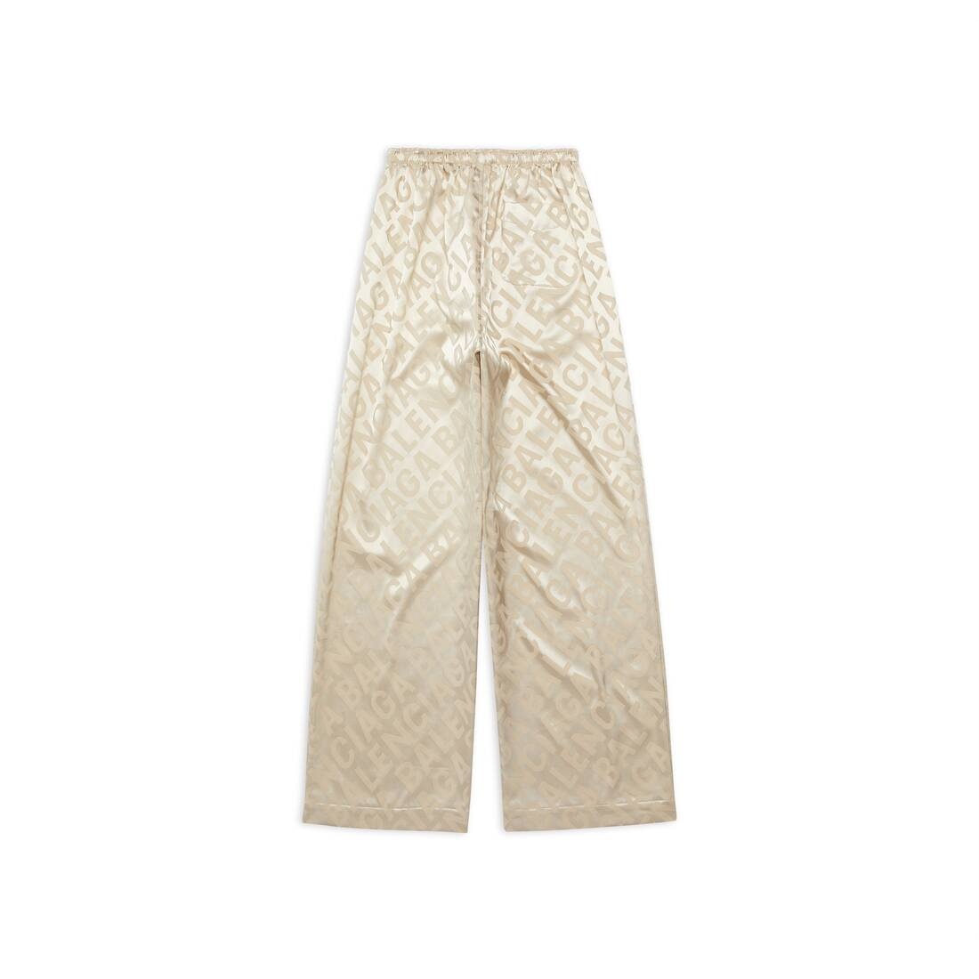 Women's Large Allover Logo Pyjama Pants in Light Beige - 2