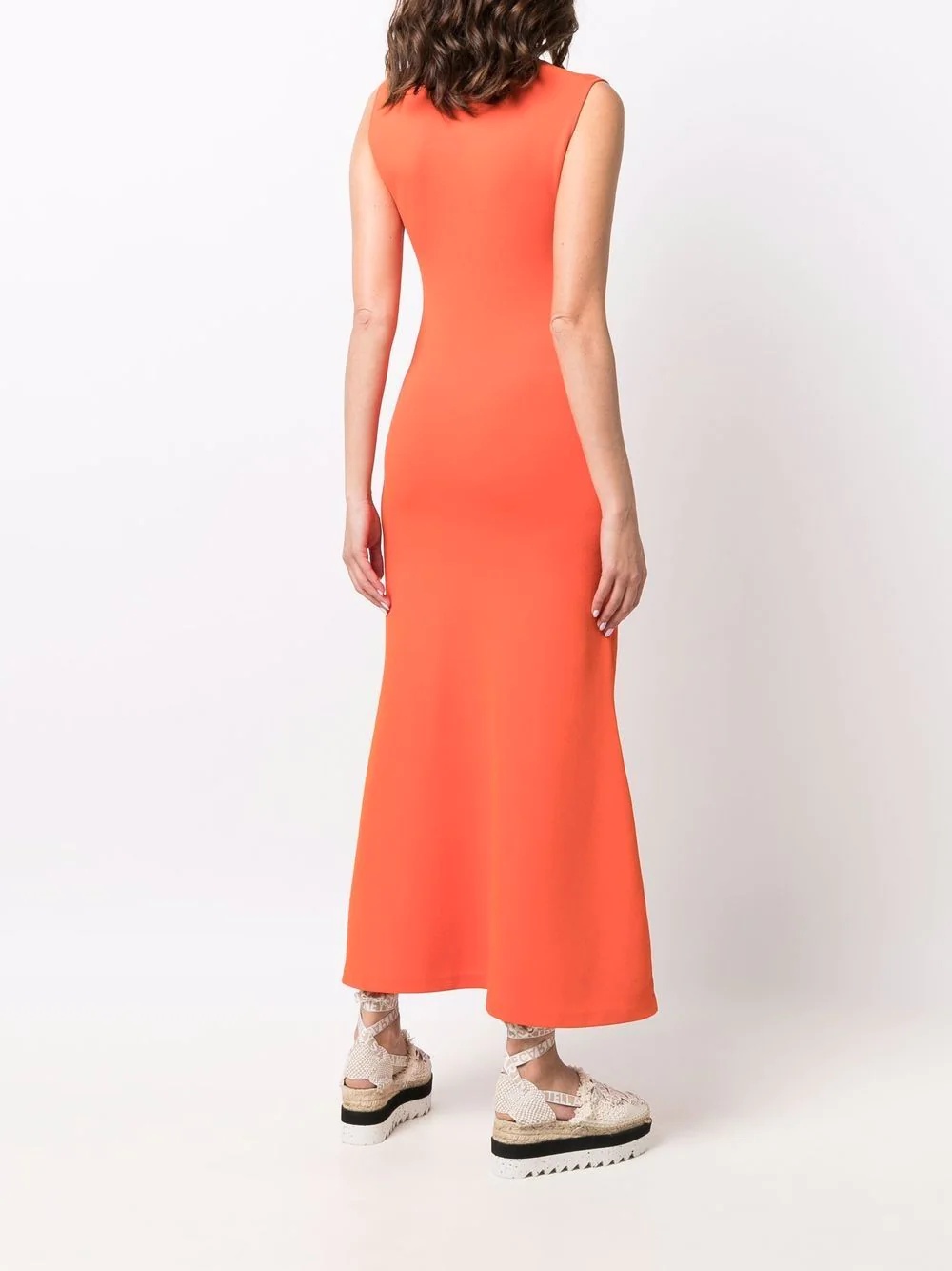 square-neck sleeveless flared dress - 4