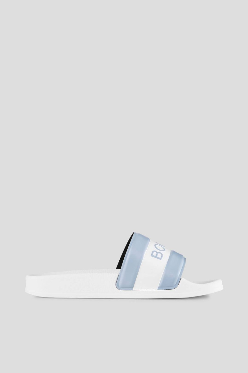 BOGNER BELIZE SLIDES IN WHITE/LIGHT BLUE outlook