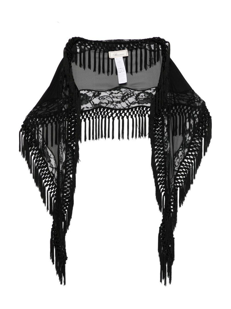 lace-trimmed fringe scarf 1