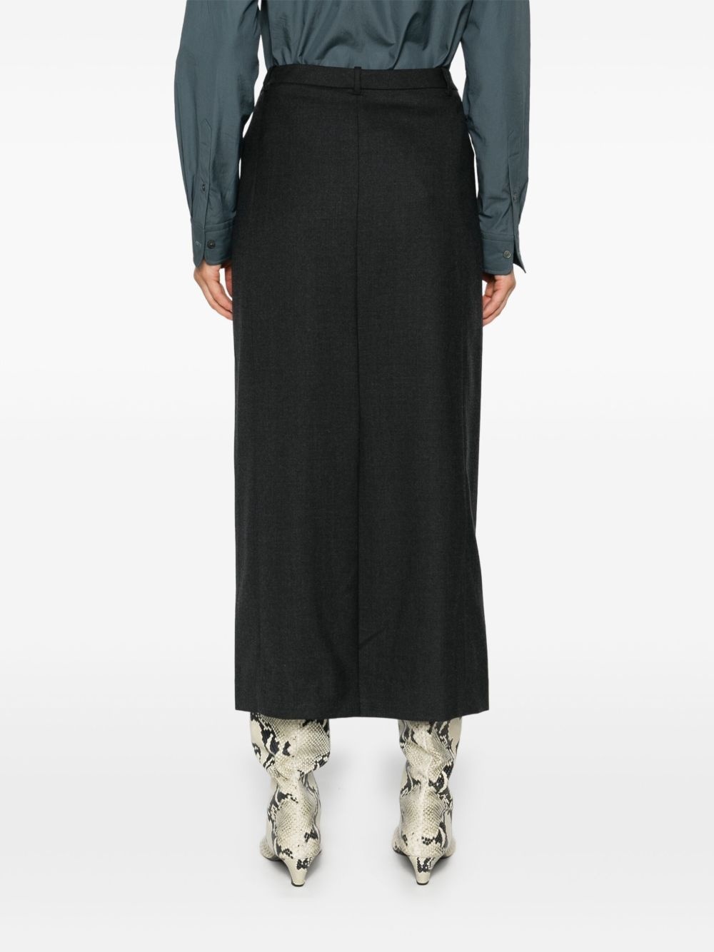 concealed-fastening midi skirt - 4