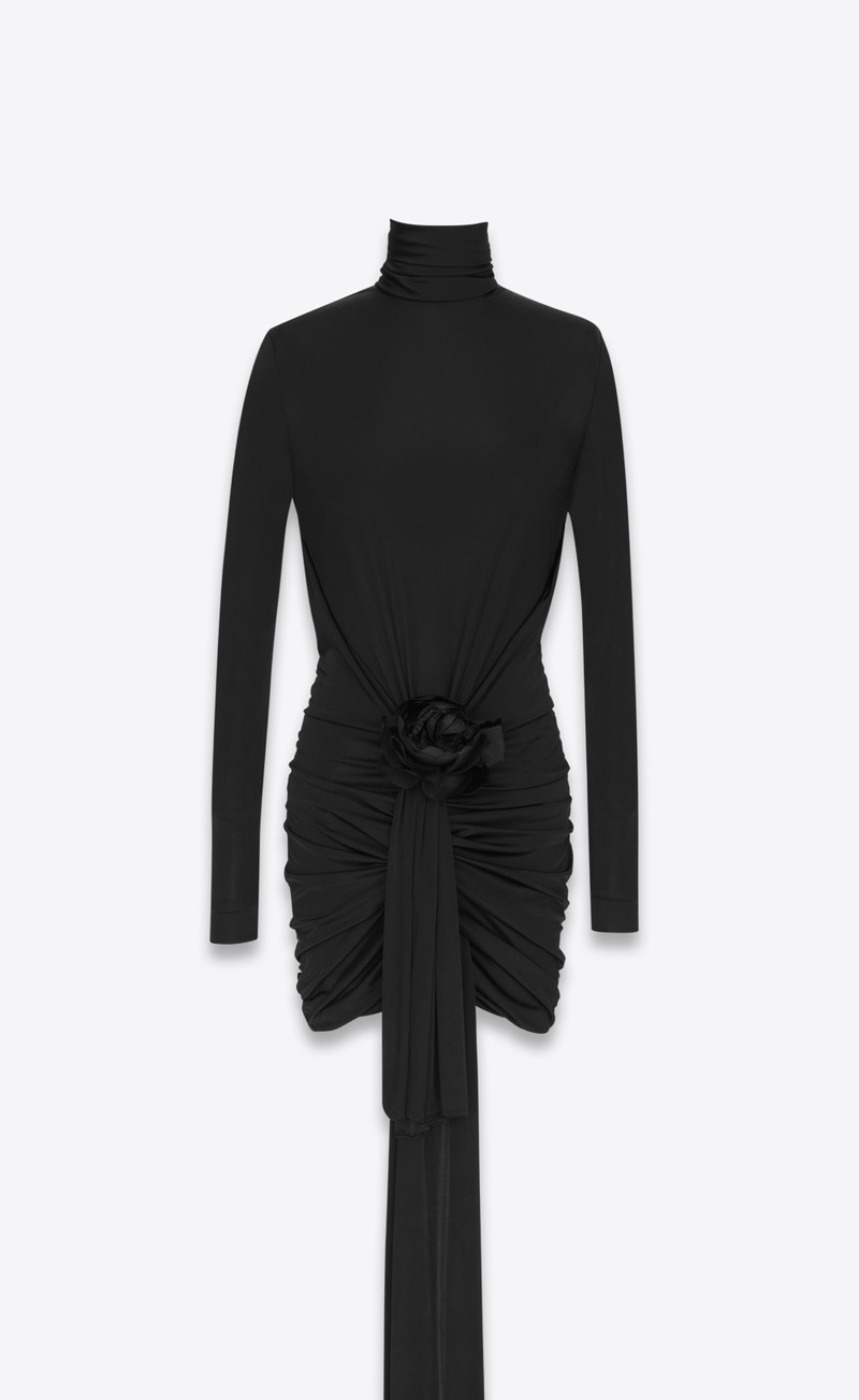 draped dress in shiny jersey 1