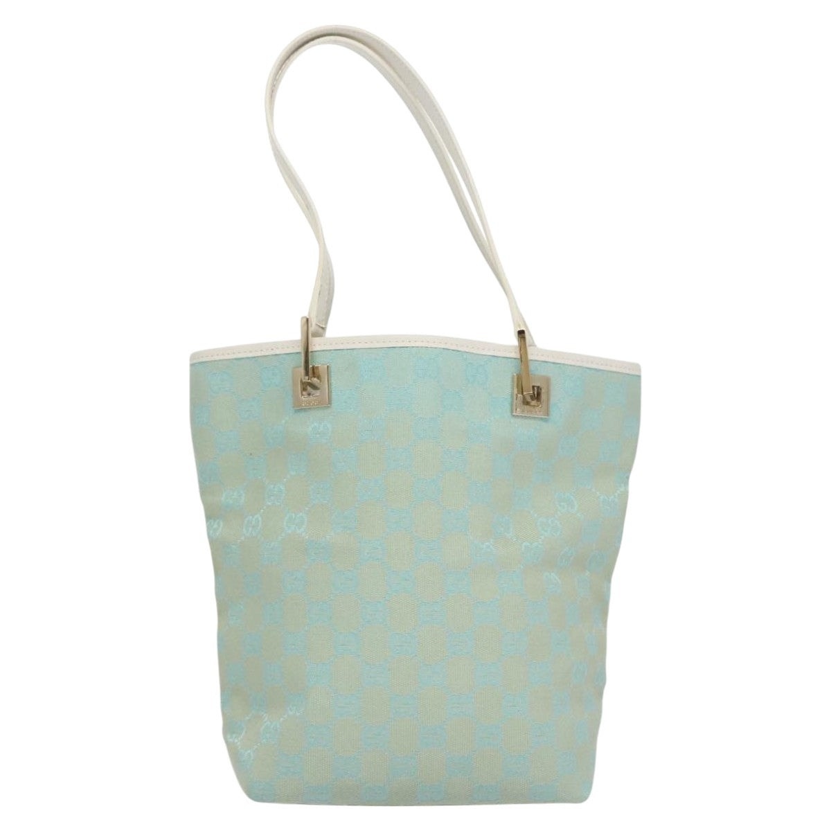 GUCCI GG Canvas Tote Bag Light Blue White Gold 002 1099 002 1099 - 2