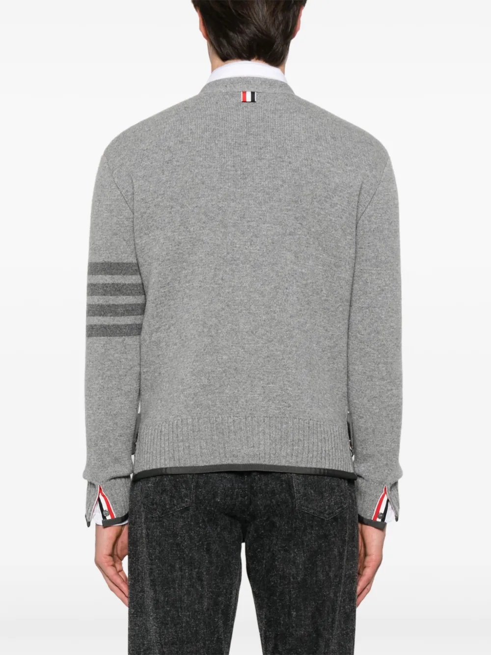 THOM BROWNE - Men Milano Stitch V Neck Knitwear - 3