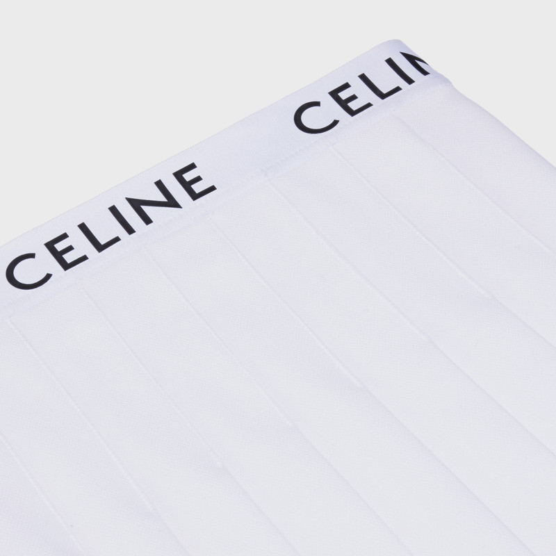 short pleated skirt in cotton piqué 3